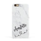 Grey Personalised Marble with Illustration Text Apple iPhone 6 3D Snap Case