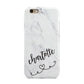 Grey Personalised Marble with Illustration Text Apple iPhone 6 3D Tough Case