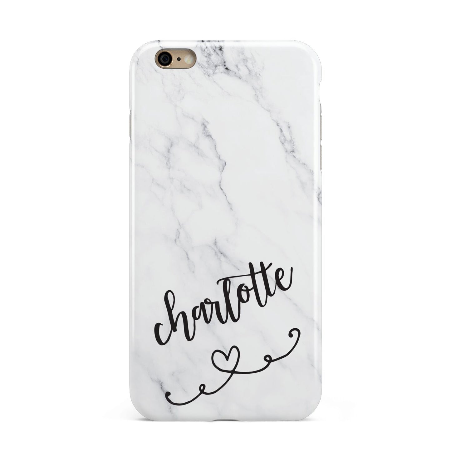 Grey Personalised Marble with Illustration Text Apple iPhone 6 Plus 3D Tough Case
