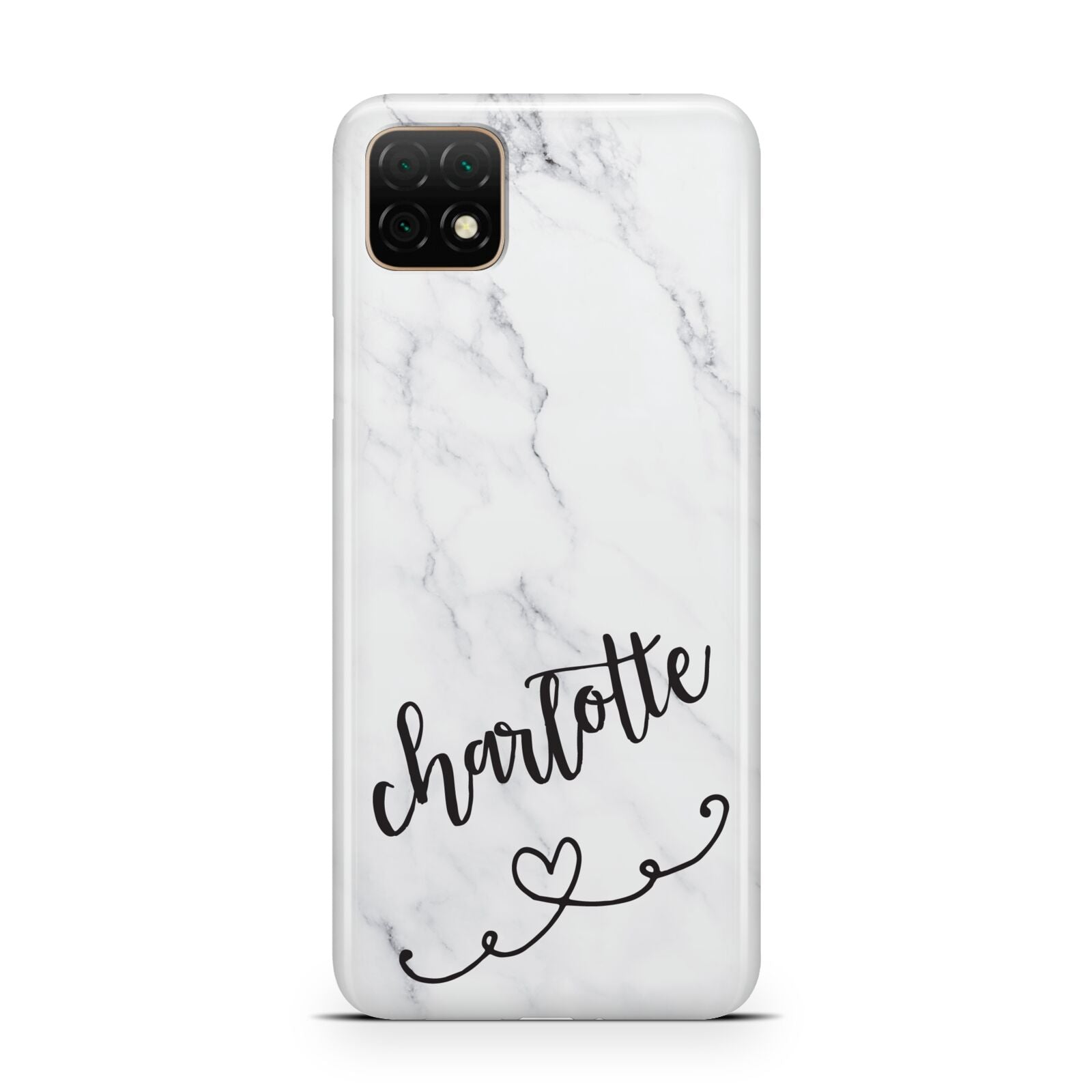 Grey Personalised Marble with Illustration Text Huawei Enjoy 20 Phone Case