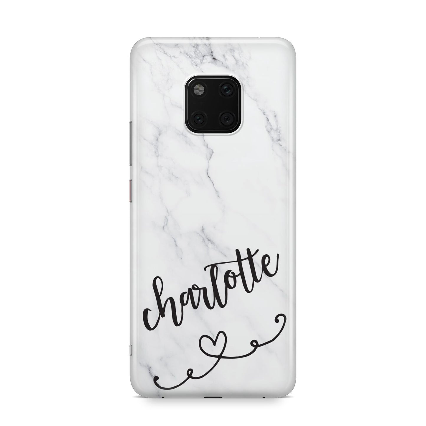 Grey Personalised Marble with Illustration Text Huawei Mate 20 Pro Phone Case