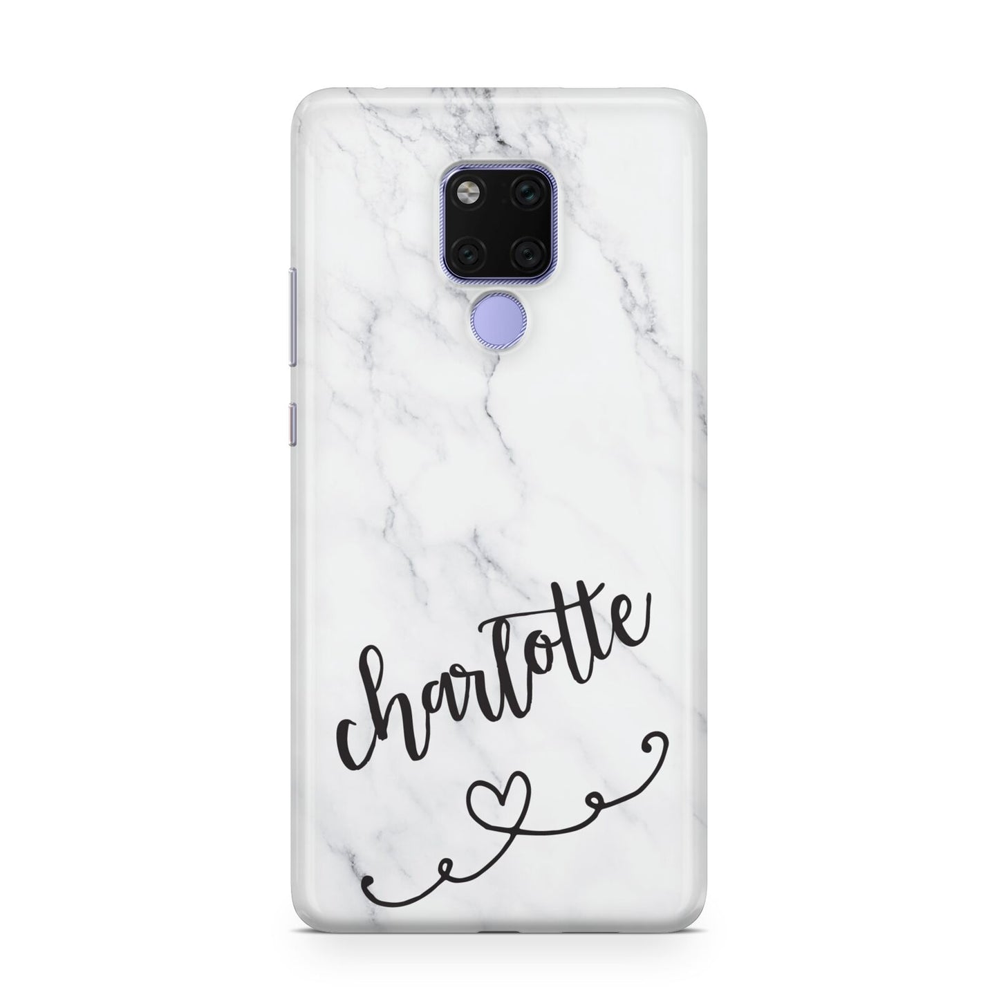 Grey Personalised Marble with Illustration Text Huawei Mate 20X Phone Case