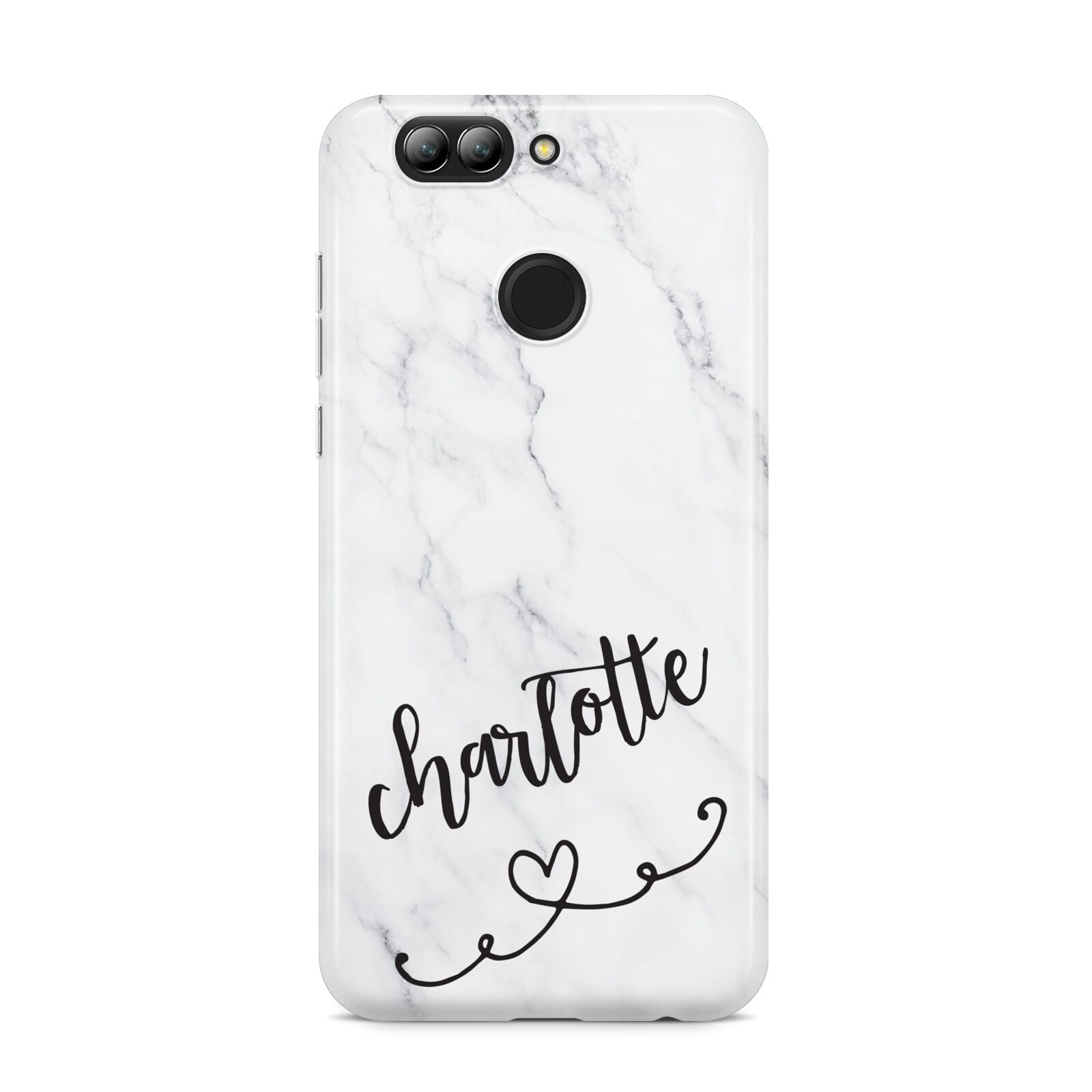 Grey Personalised Marble with Illustration Text Huawei Nova 2s Phone Case