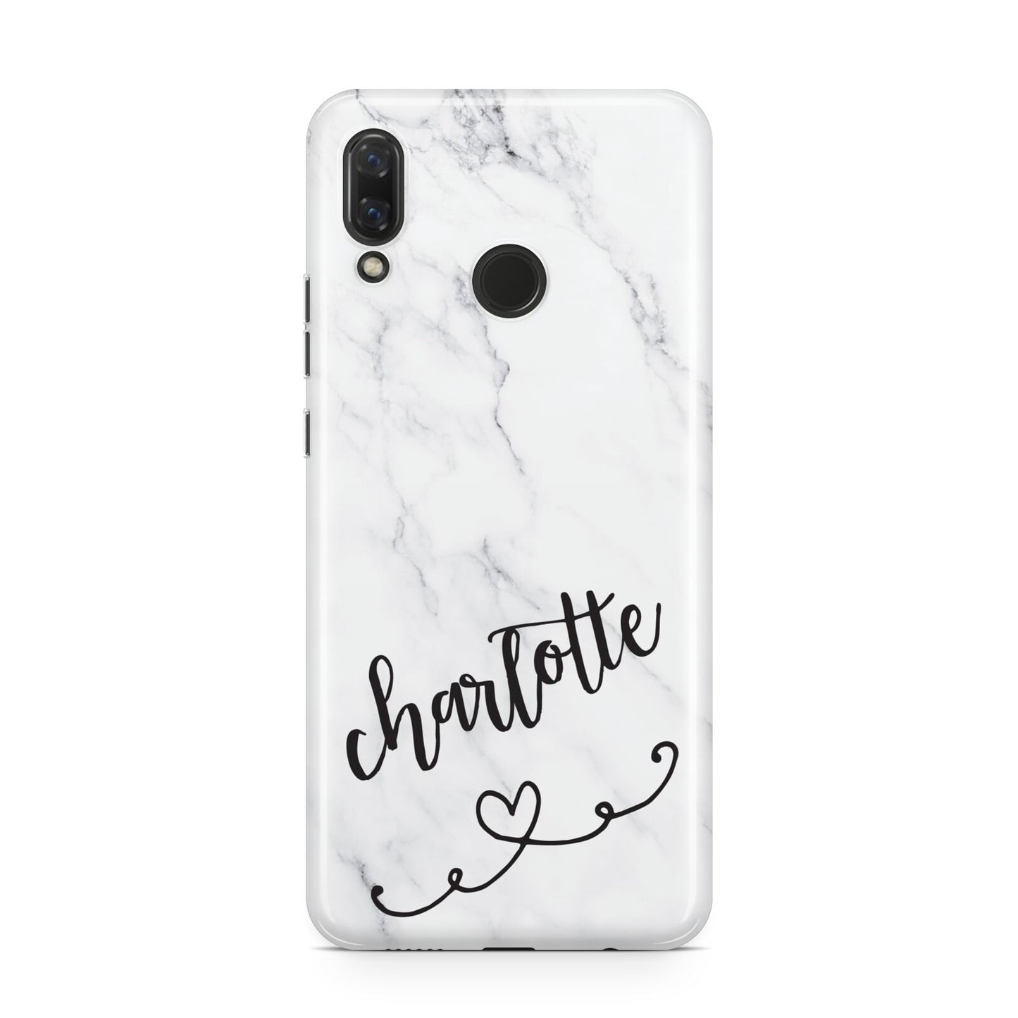 Grey Personalised Marble with Illustration Text Huawei Nova 3 Phone Case