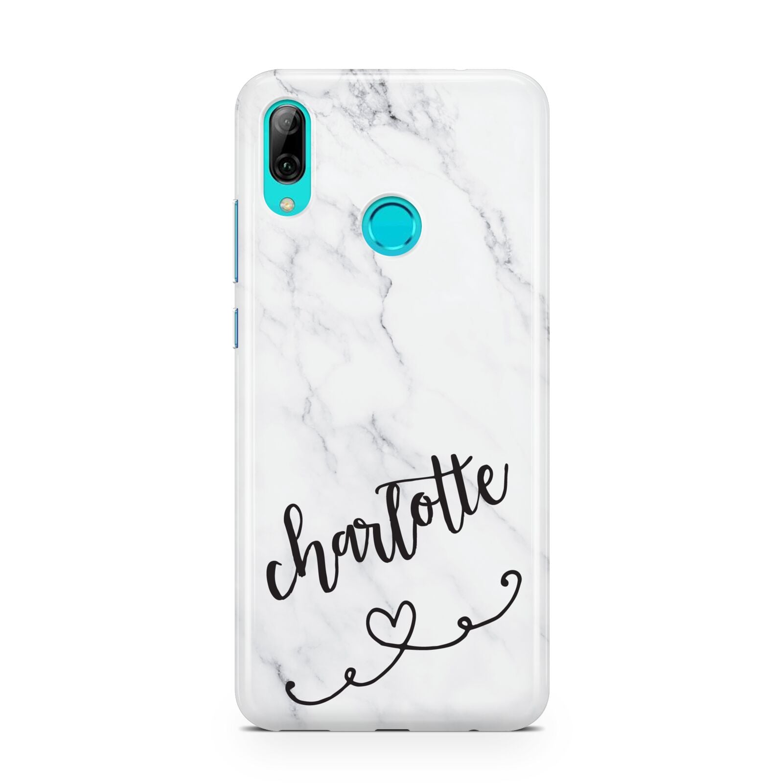 Grey Personalised Marble with Illustration Text Huawei P Smart 2019 Case