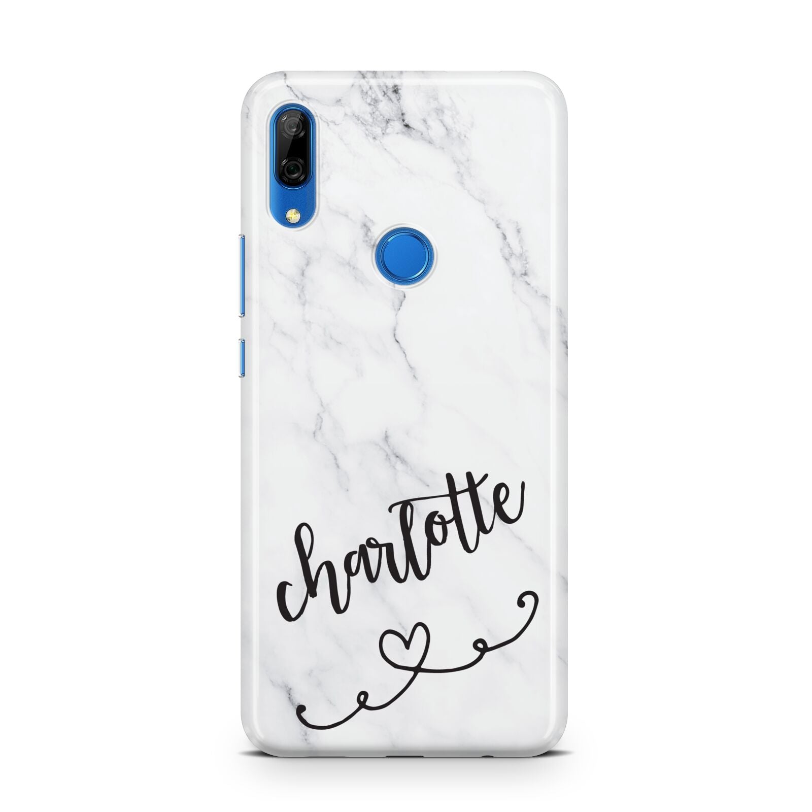 Grey Personalised Marble with Illustration Text Huawei P Smart Z