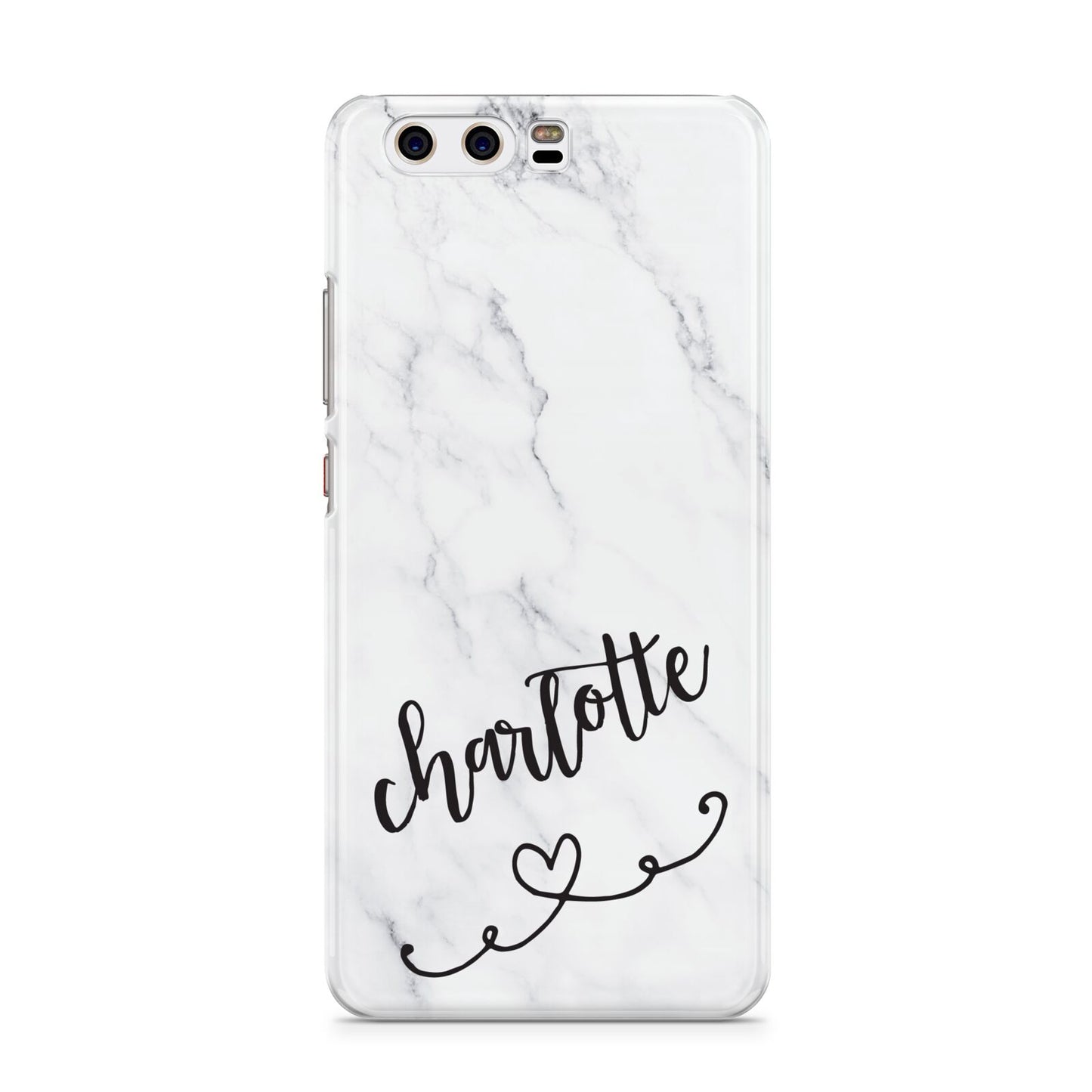 Grey Personalised Marble with Illustration Text Huawei P10 Phone Case