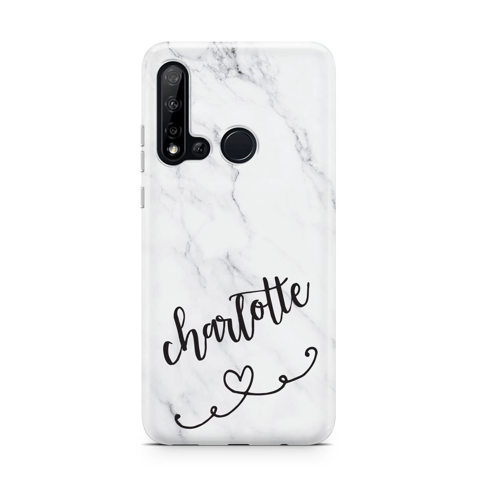 Grey Personalised Marble with Illustration Text Huawei P20 Lite 5G Phone Case