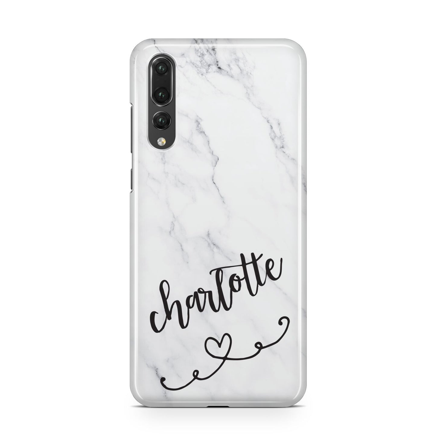 Grey Personalised Marble with Illustration Text Huawei P20 Pro Phone Case