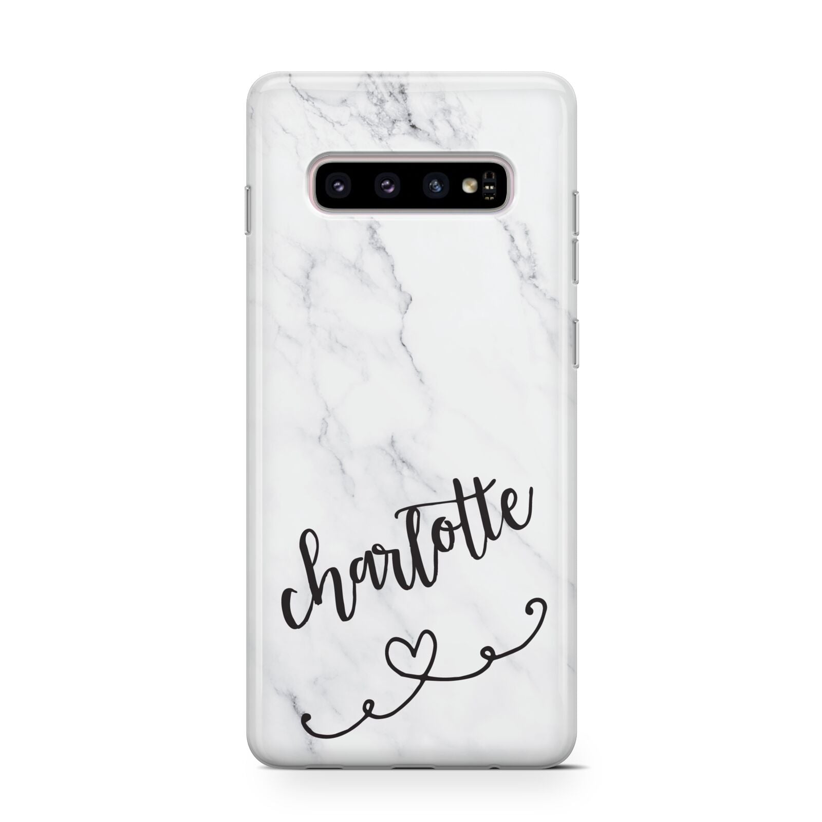 Grey Personalised Marble with Illustration Text Protective Samsung Galaxy Case