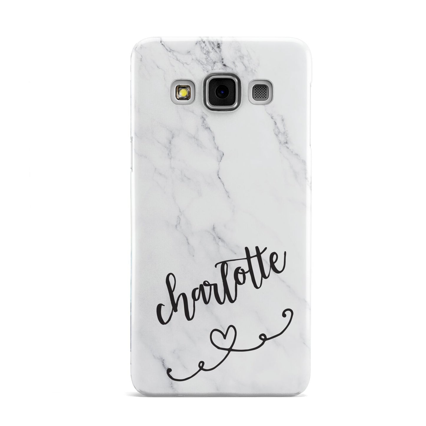 Grey Personalised Marble with Illustration Text Samsung Galaxy A3 Case