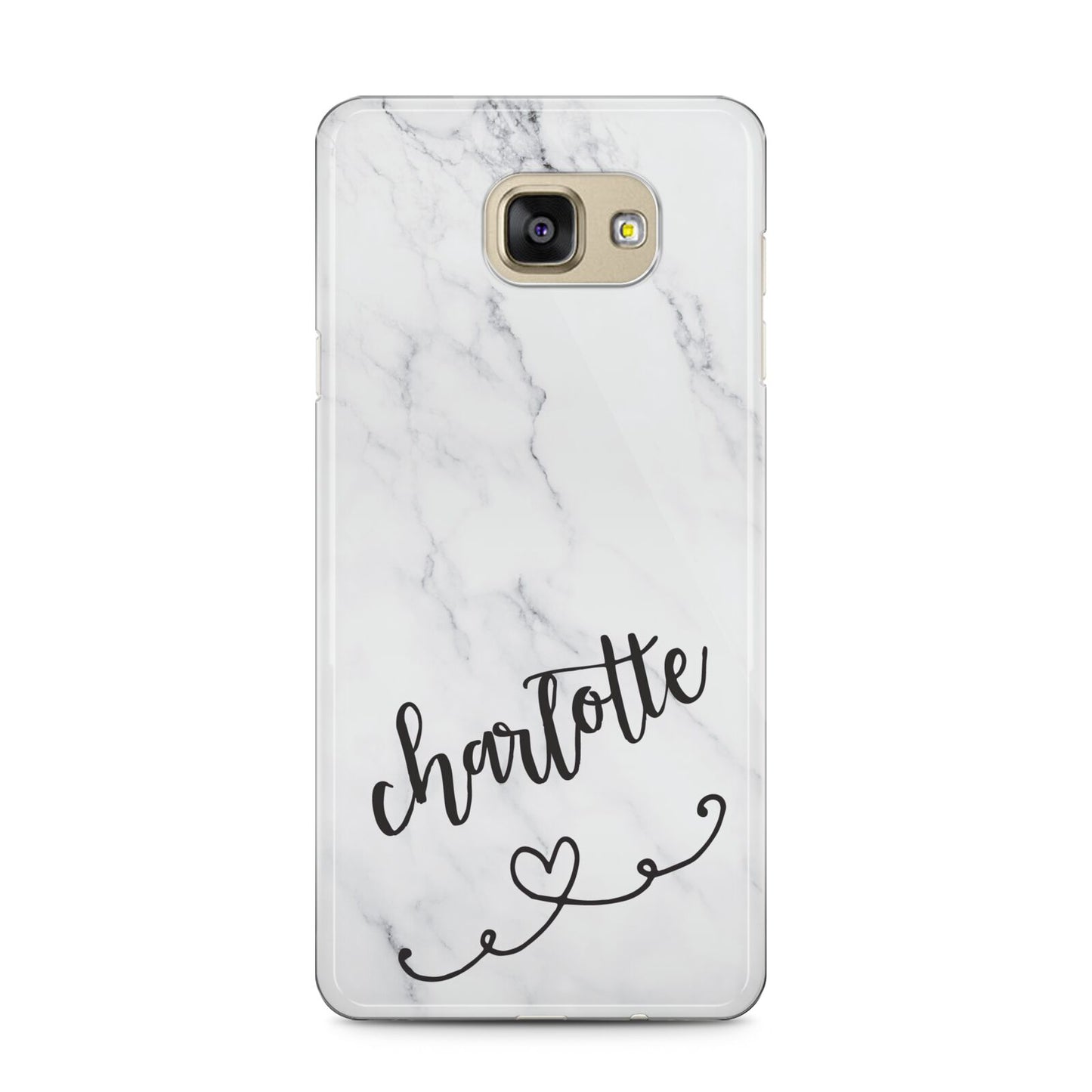 Grey Personalised Marble with Illustration Text Samsung Galaxy A5 2016 Case on gold phone