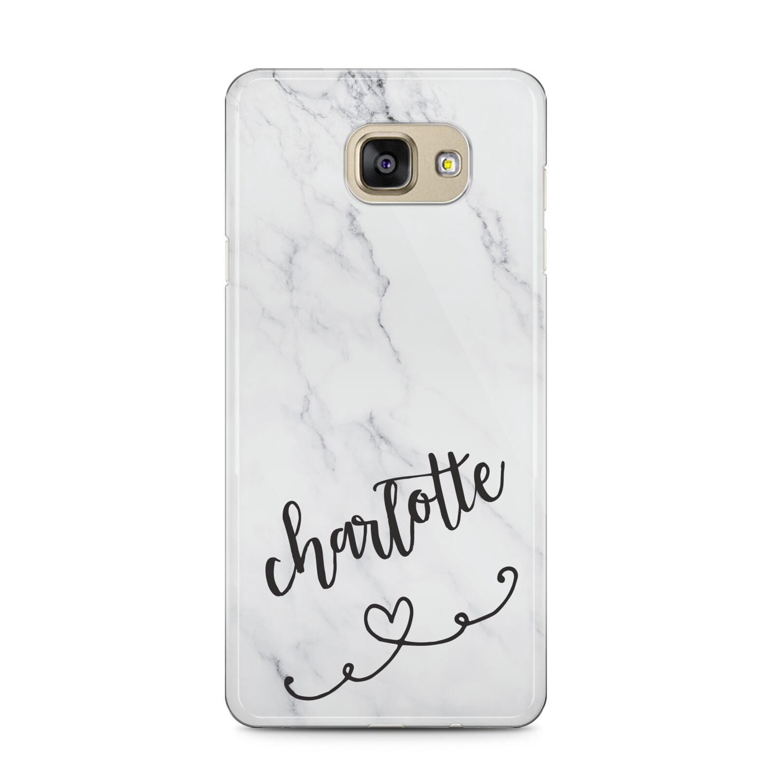 Grey Personalised Marble with Illustration Text Samsung Galaxy A5 2016 Case on gold phone