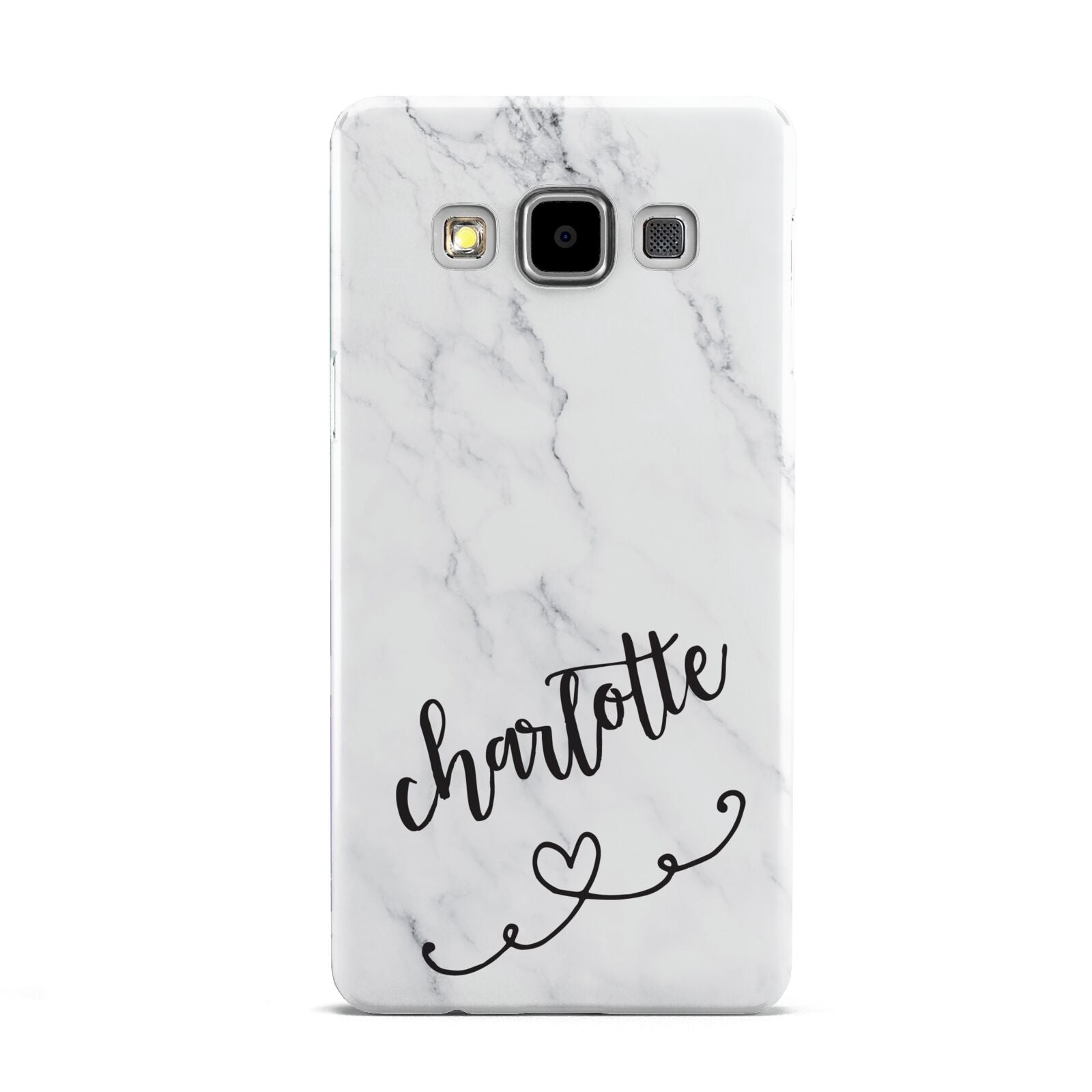 Grey Personalised Marble with Illustration Text Samsung Galaxy A5 Case