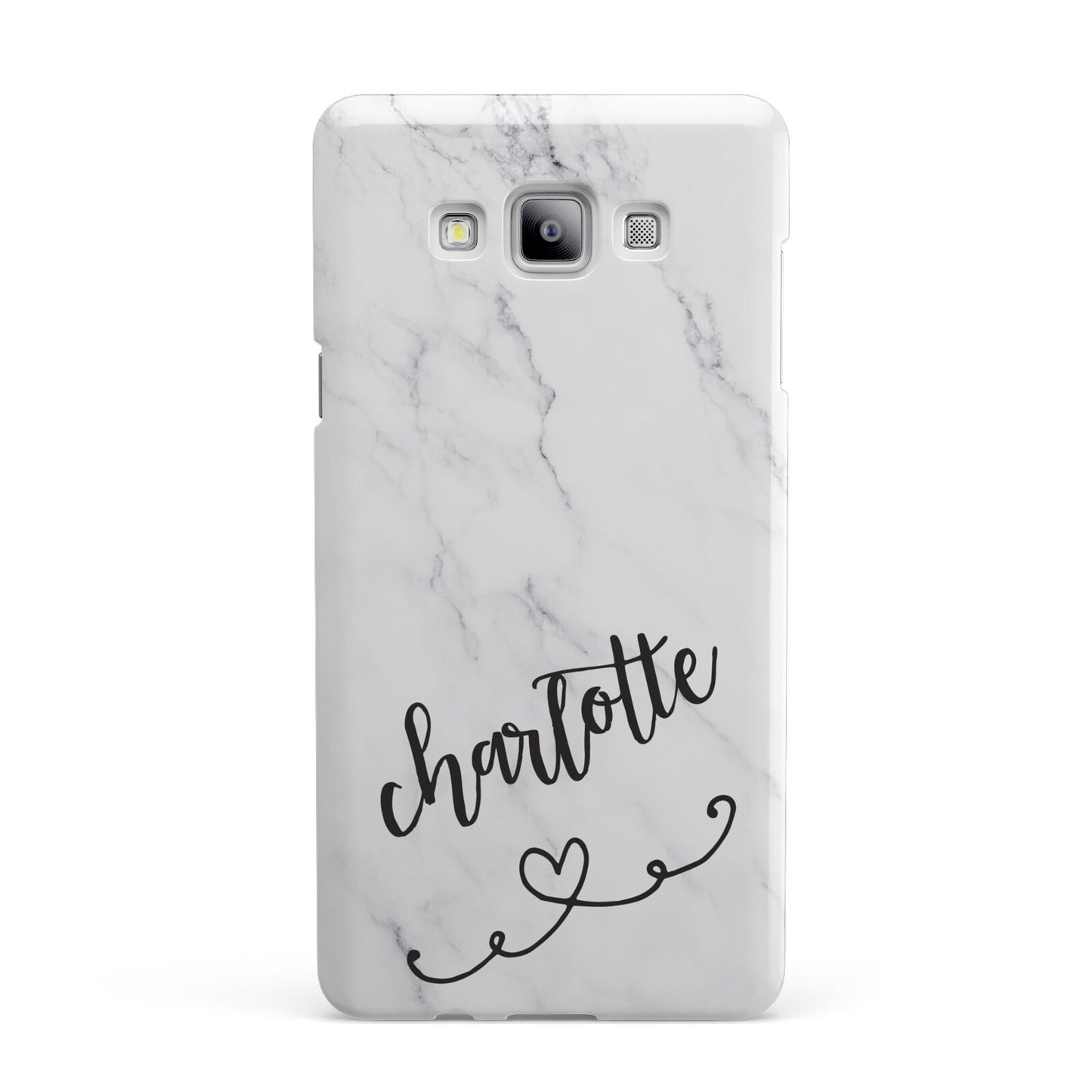 Grey Personalised Marble with Illustration Text Samsung Galaxy A7 2015 Case