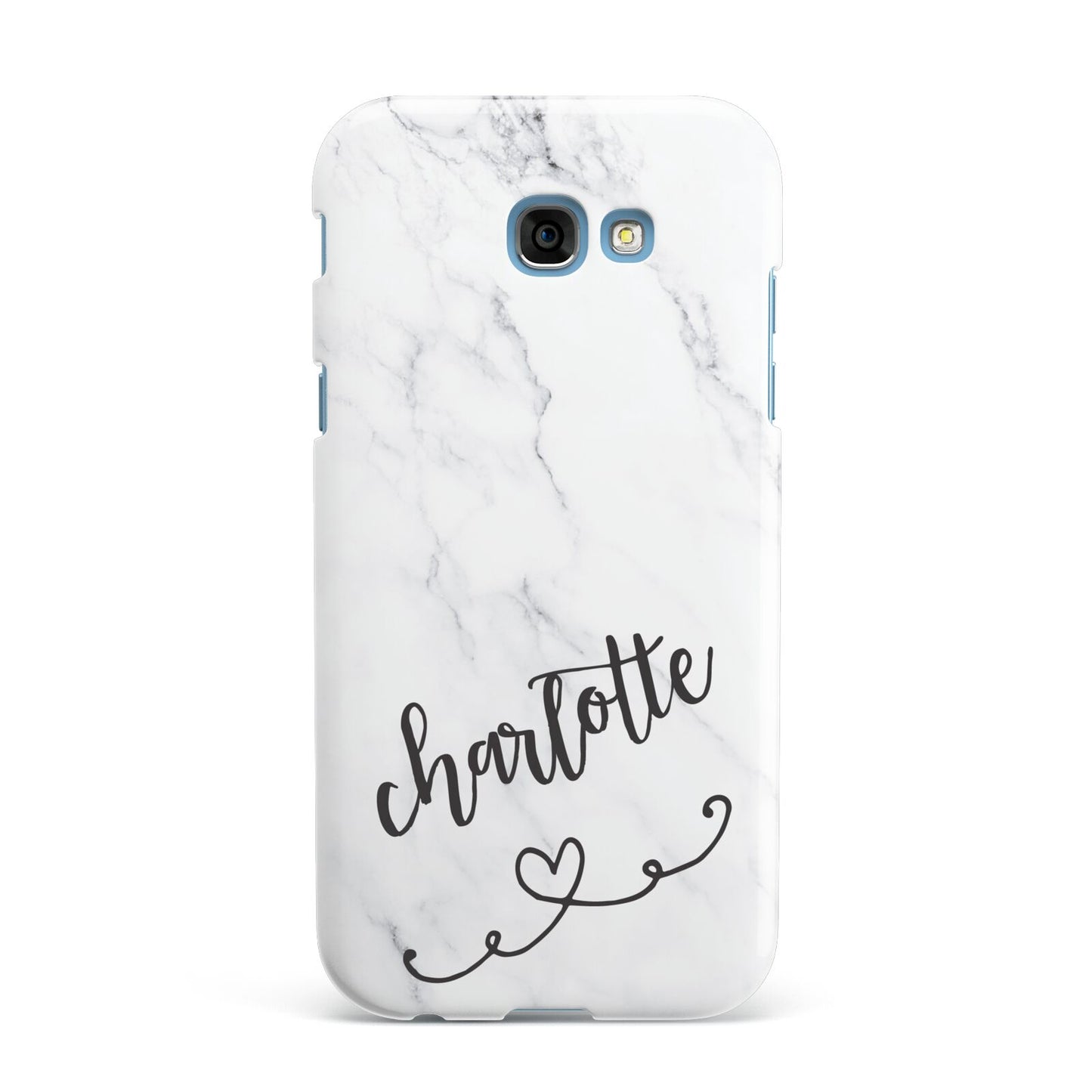 Grey Personalised Marble with Illustration Text Samsung Galaxy A7 2017 Case