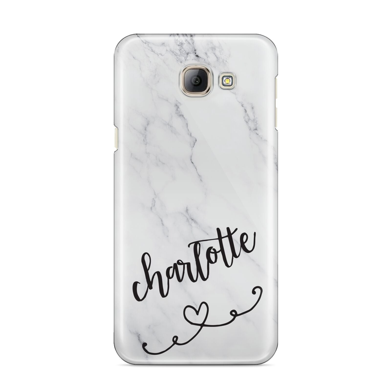 Grey Personalised Marble with Illustration Text Samsung Galaxy A8 2016 Case