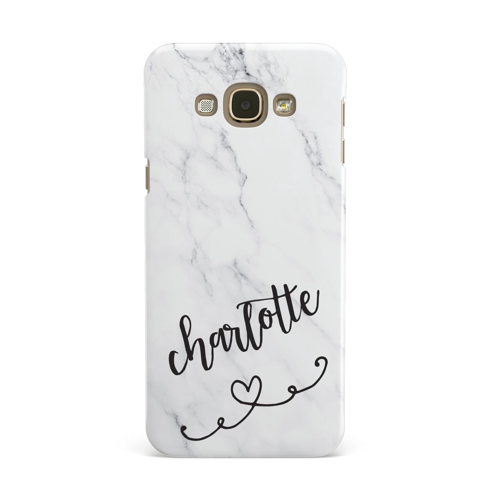 Grey Personalised Marble with Illustration Text Samsung Galaxy A8 Case