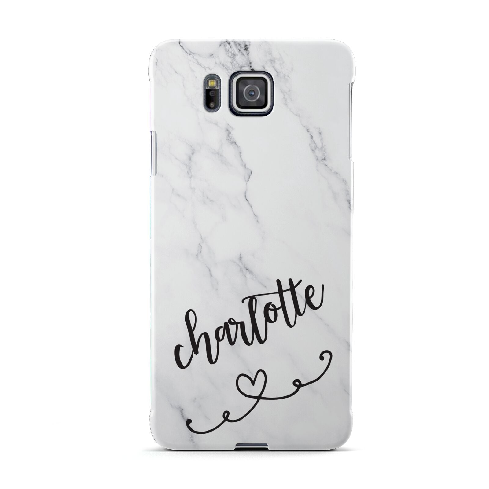 Grey Personalised Marble with Illustration Text Samsung Galaxy Alpha Case