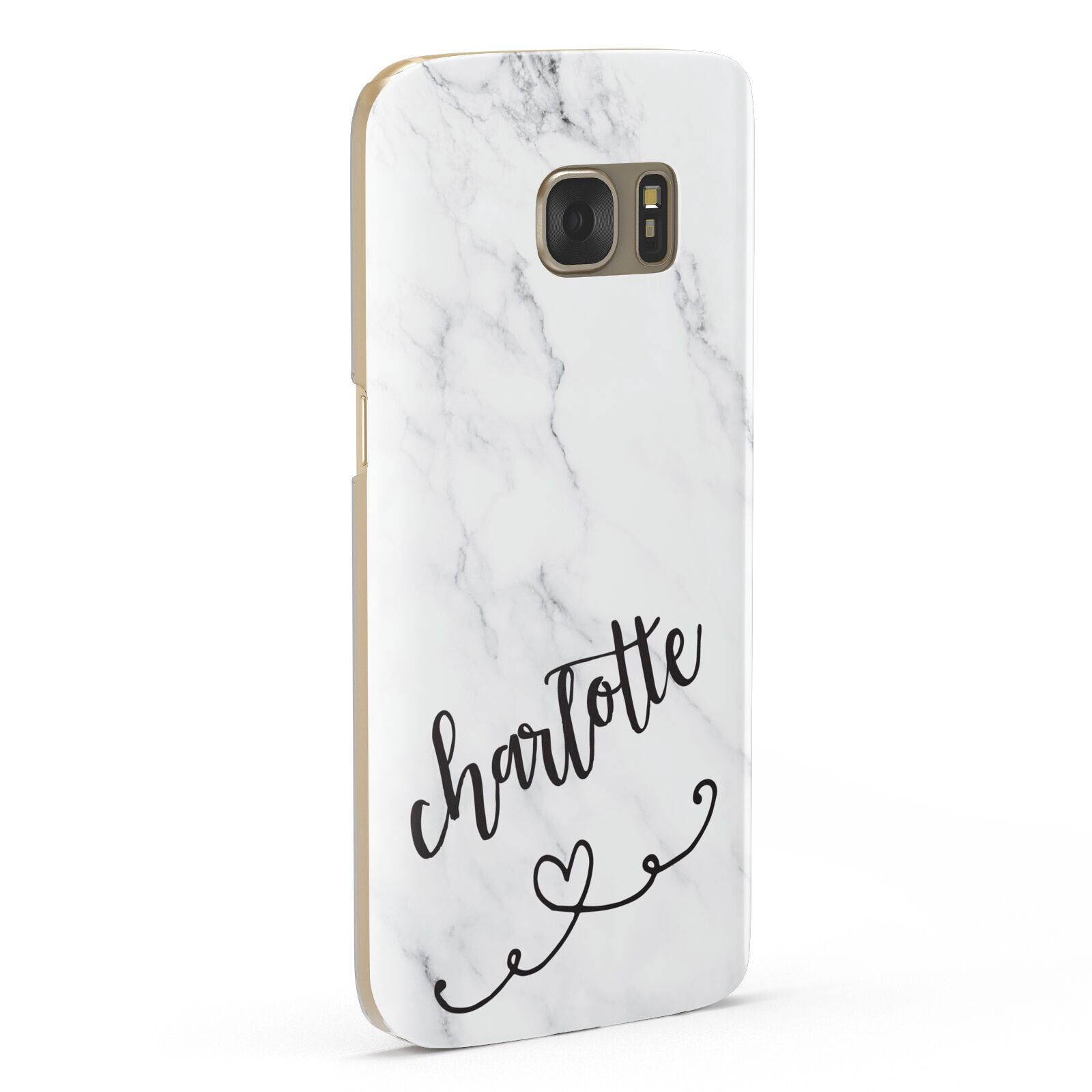 Grey Personalised Marble with Illustration Text Samsung Galaxy Case Fourty Five Degrees