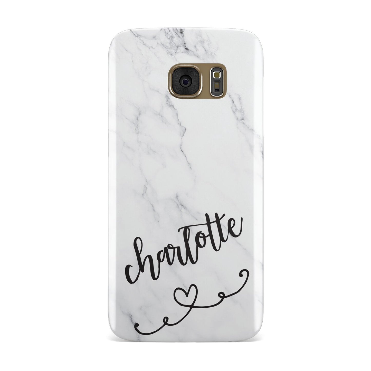 Grey Personalised Marble with Illustration Text Samsung Galaxy Case