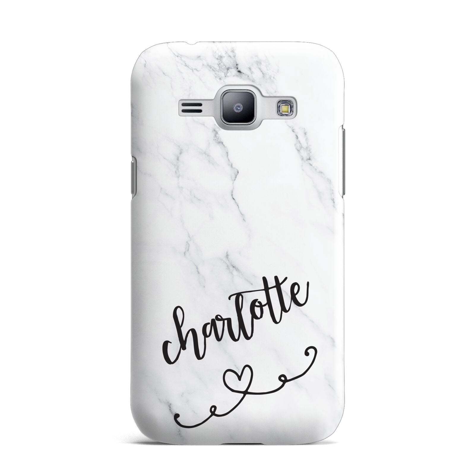 Grey Personalised Marble with Illustration Text Samsung Galaxy J1 2015 Case