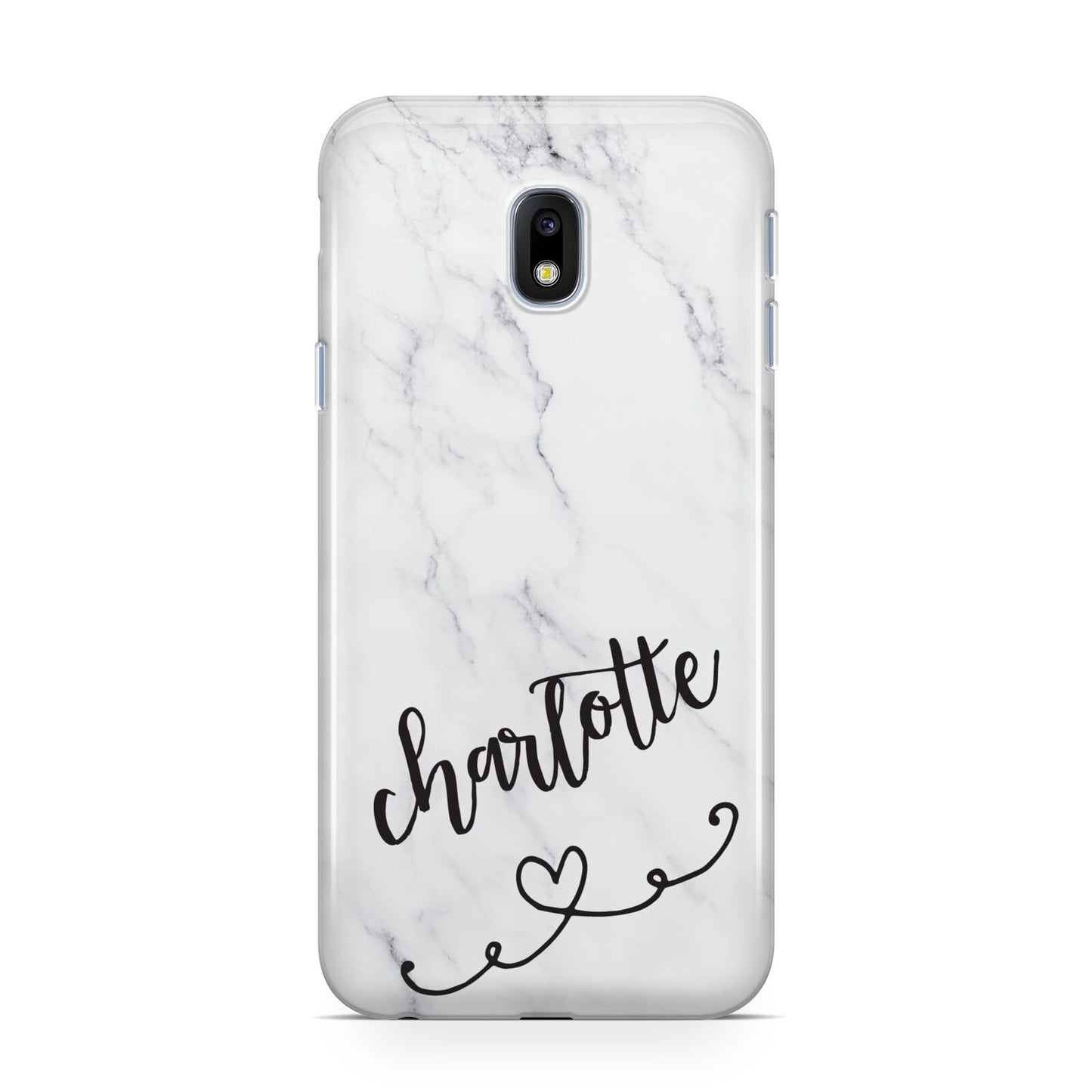 Grey Personalised Marble with Illustration Text Samsung Galaxy J3 2017 Case