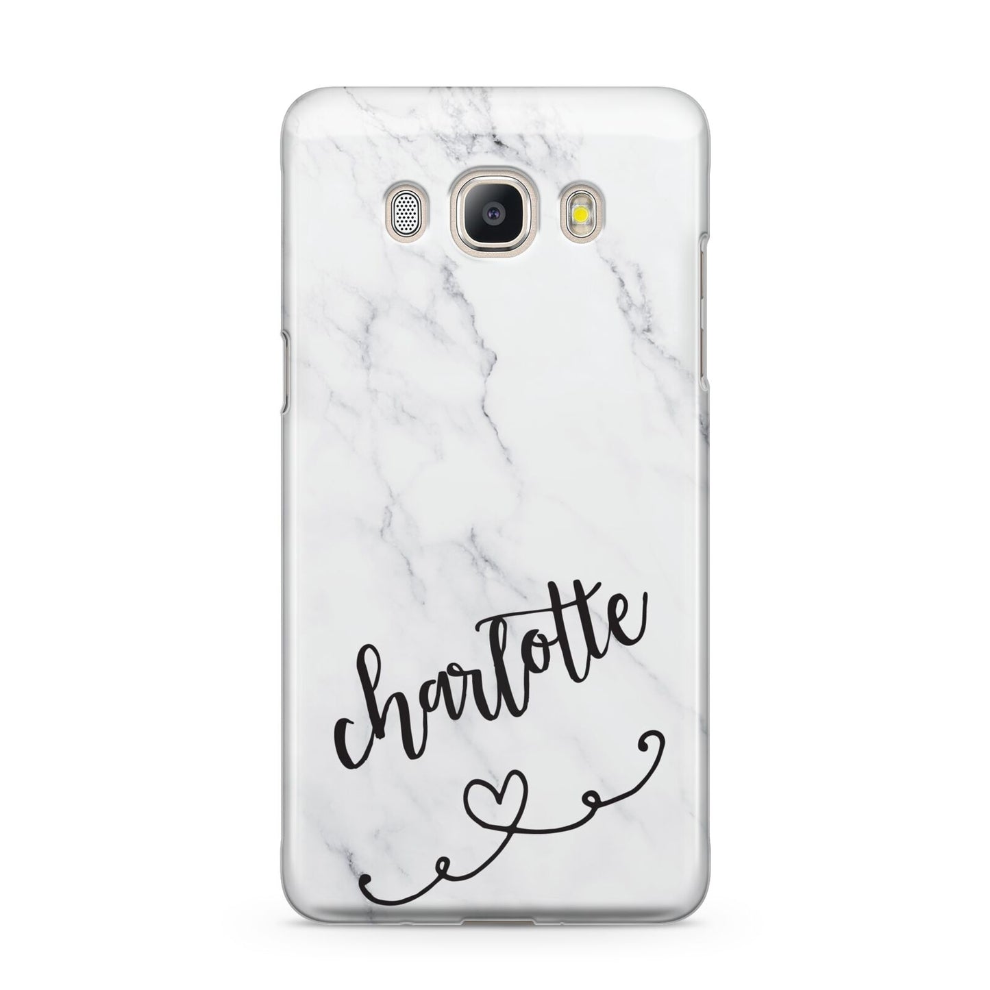 Grey Personalised Marble with Illustration Text Samsung Galaxy J5 2016 Case