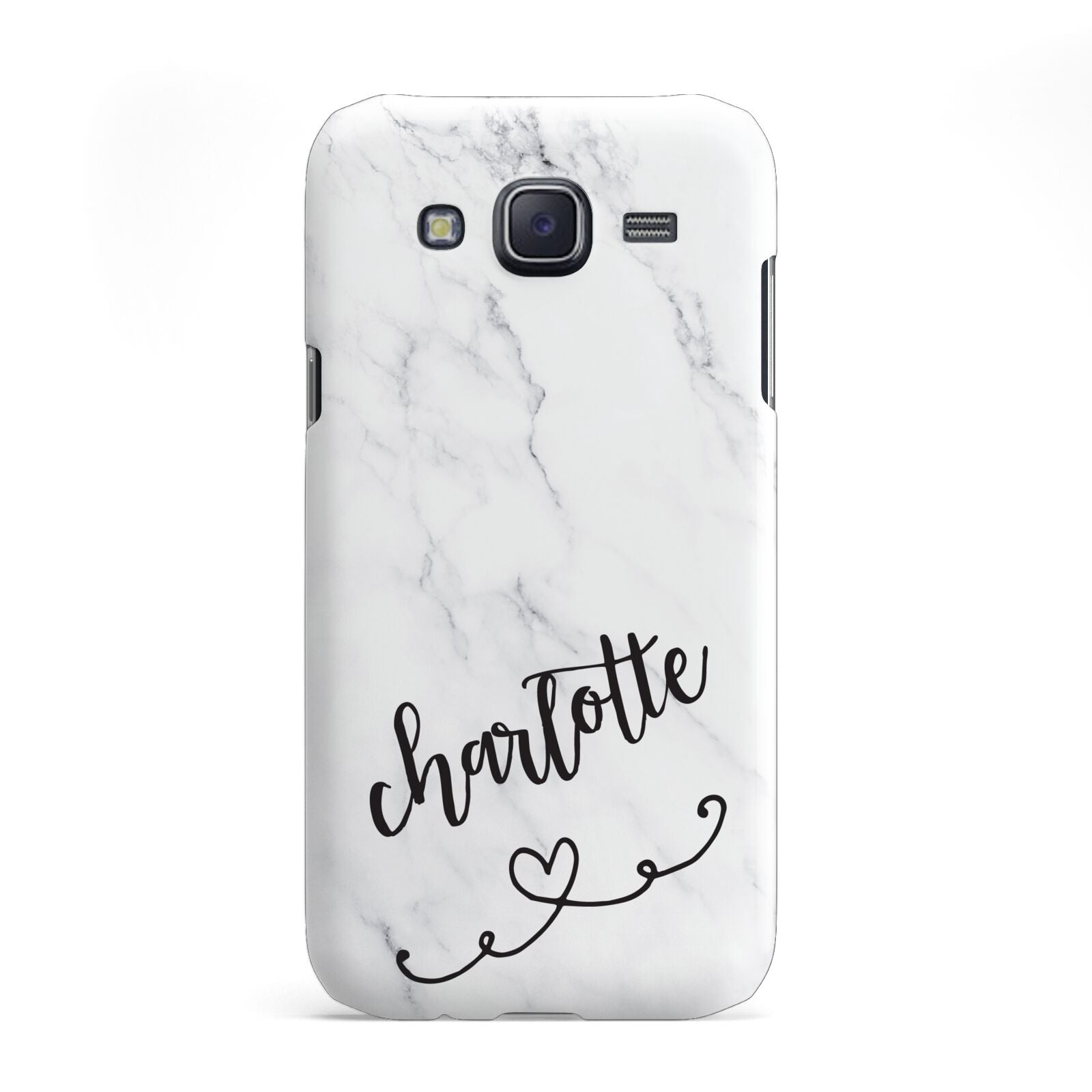 Grey Personalised Marble with Illustration Text Samsung Galaxy J5 Case