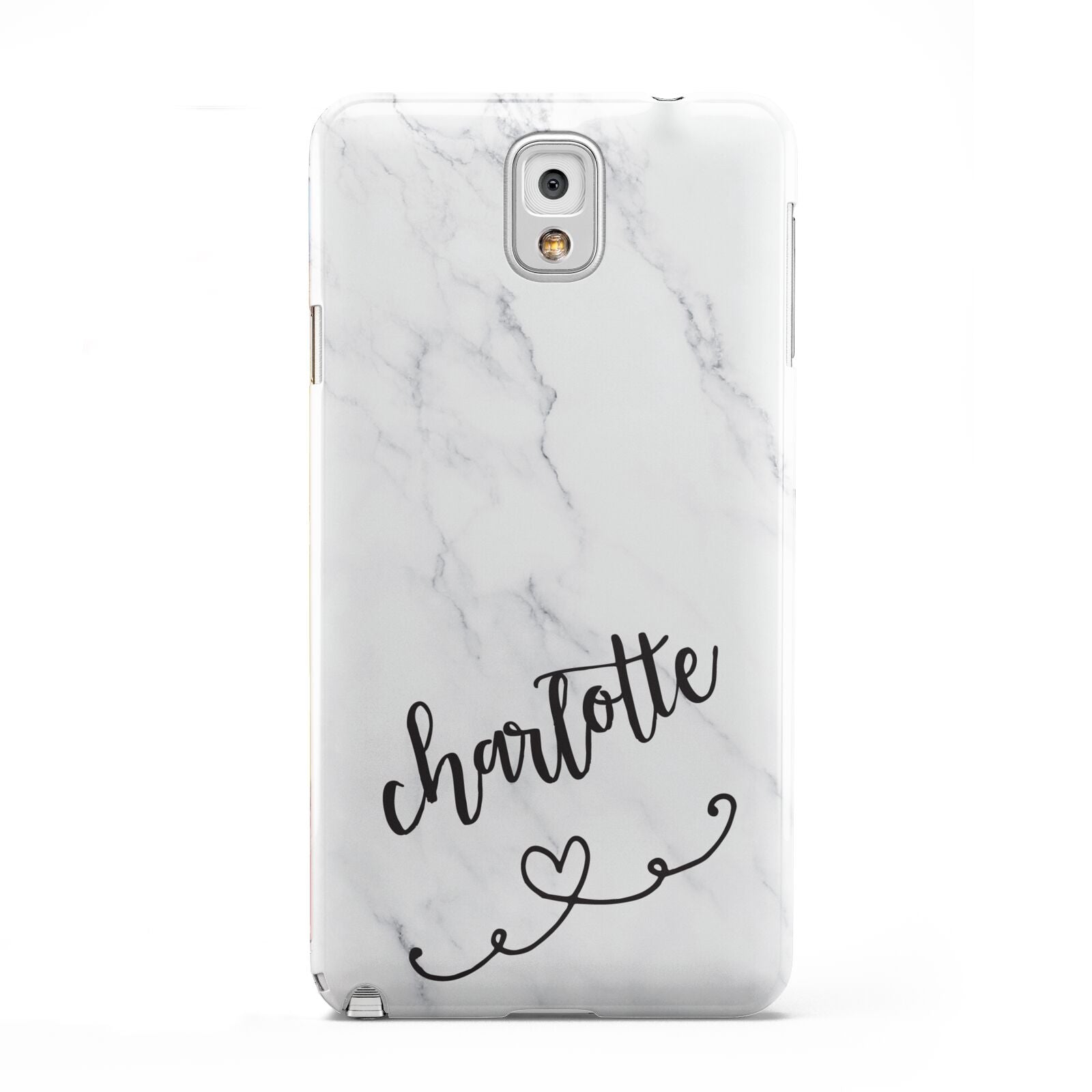 Grey Personalised Marble with Illustration Text Samsung Galaxy Note 3 Case