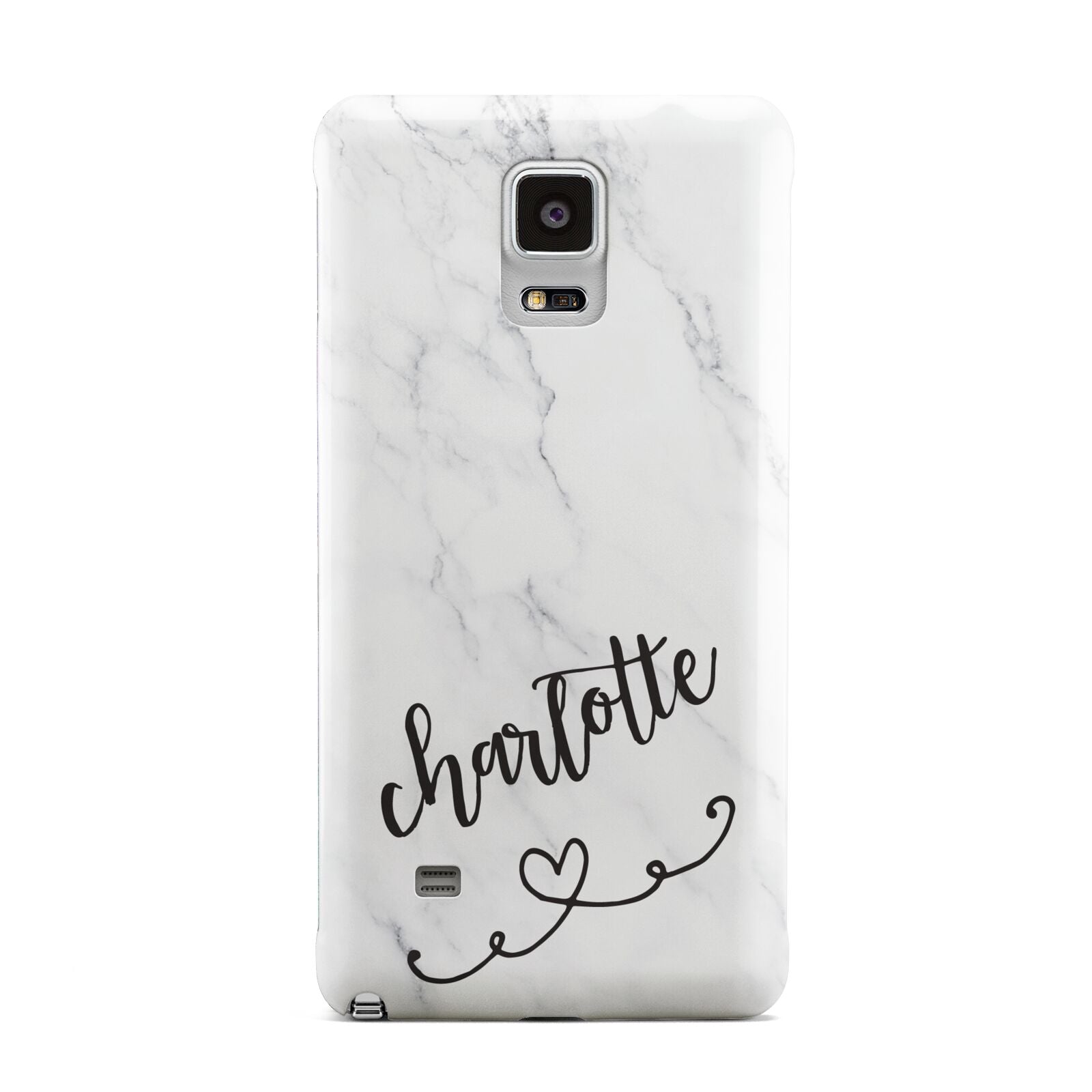 Grey Personalised Marble with Illustration Text Samsung Galaxy Note 4 Case