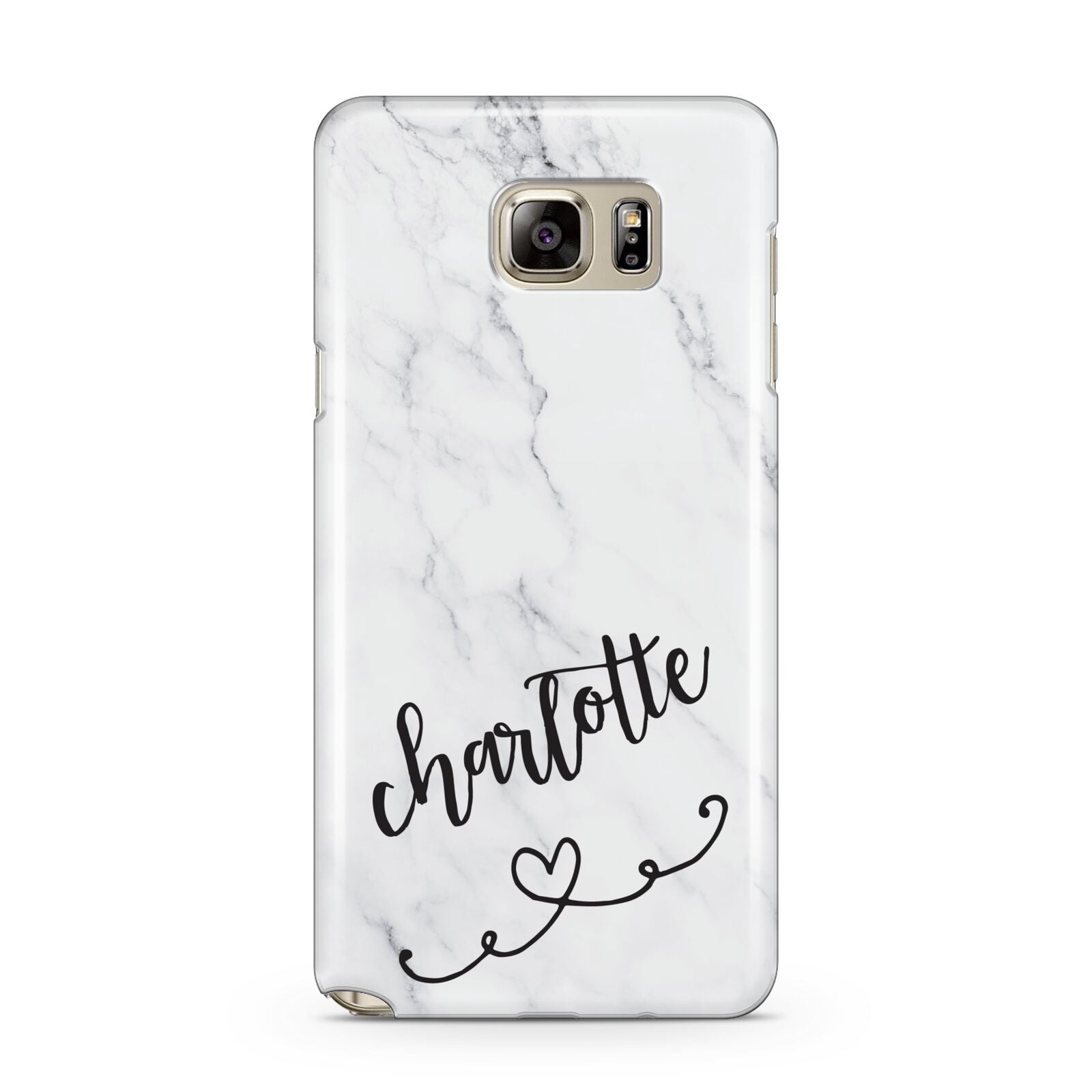 Grey Personalised Marble with Illustration Text Samsung Galaxy Note 5 Case