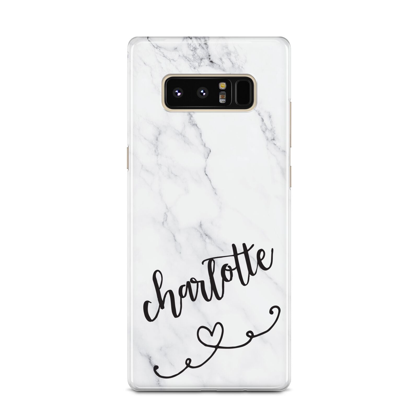 Grey Personalised Marble with Illustration Text Samsung Galaxy Note 8 Case