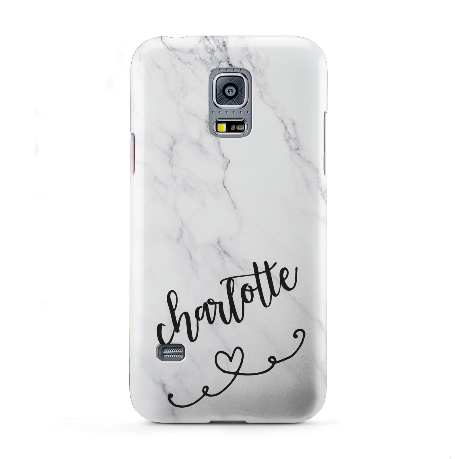 Grey Personalised Marble with Illustration Text Samsung Galaxy S5 Mini Case