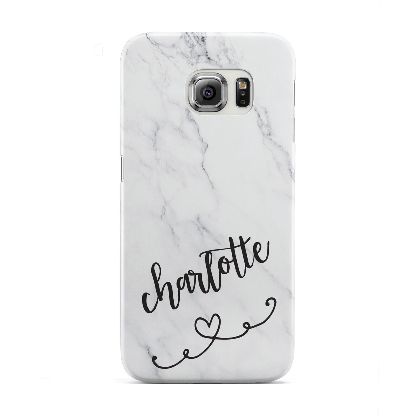 Grey Personalised Marble with Illustration Text Samsung Galaxy S6 Edge Case