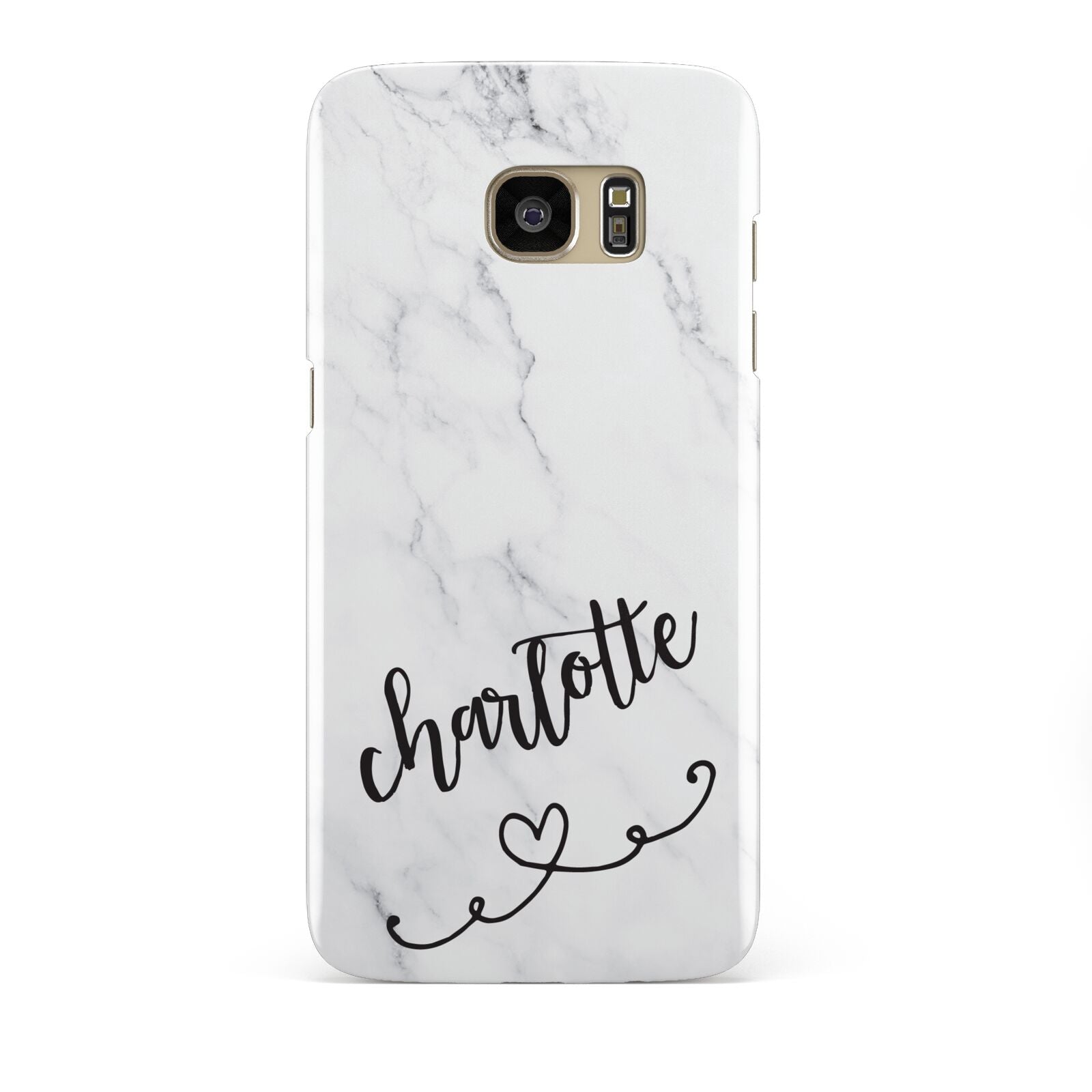 Grey Personalised Marble with Illustration Text Samsung Galaxy S7 Edge Case