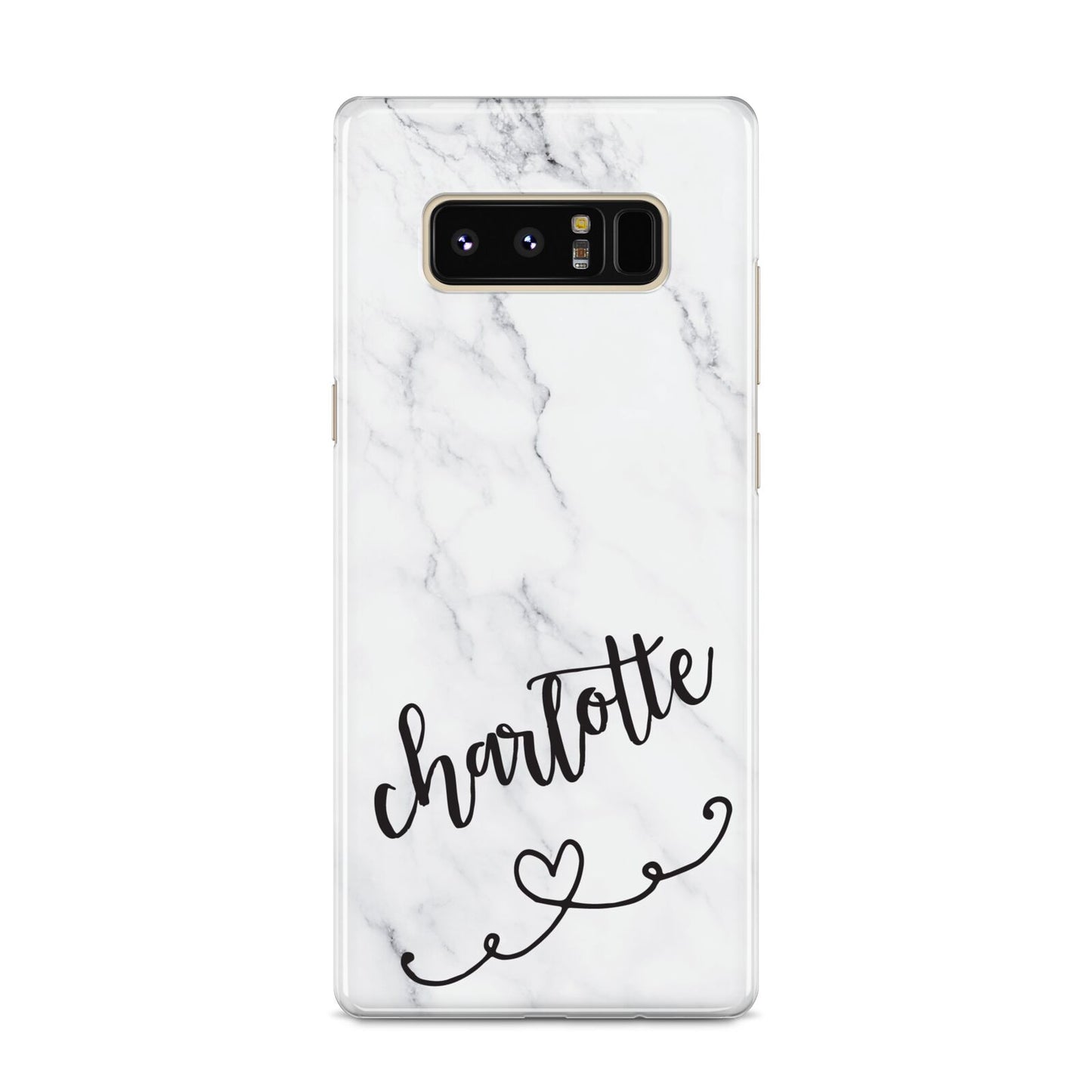 Grey Personalised Marble with Illustration Text Samsung Galaxy S8 Case