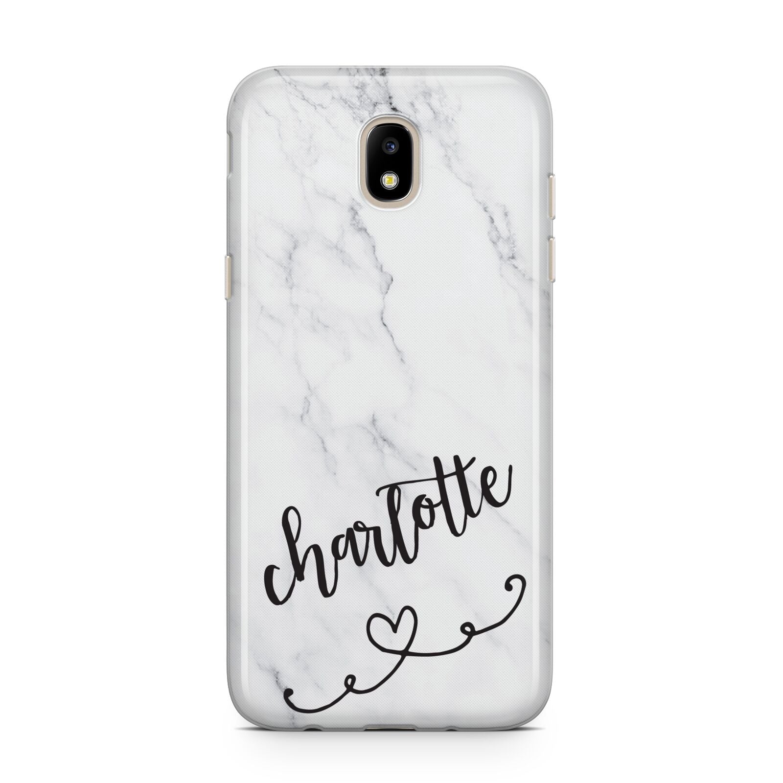 Grey Personalised Marble with Illustration Text Samsung J5 2017 Case