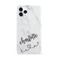 Grey Personalised Marble with Illustration Text iPhone 11 Pro 3D Snap Case