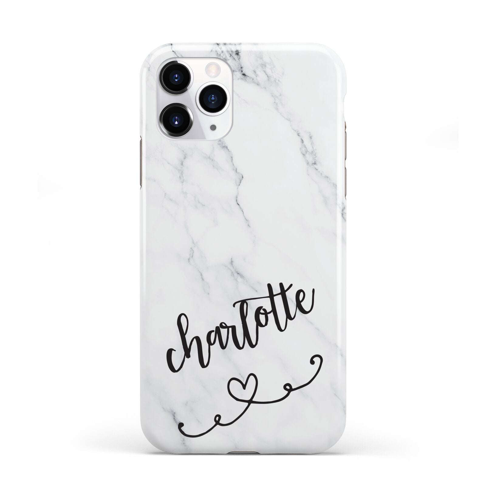 Grey Personalised Marble with Illustration Text iPhone 11 Pro 3D Tough Case