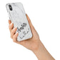 Grey Personalised Marble with Illustration Text iPhone X Bumper Case on Silver iPhone Alternative Image 2