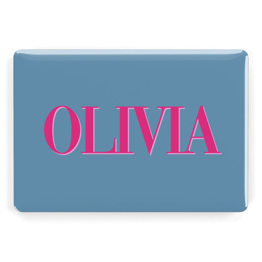 Grey Pink Personalised Name Apple MacBook Case