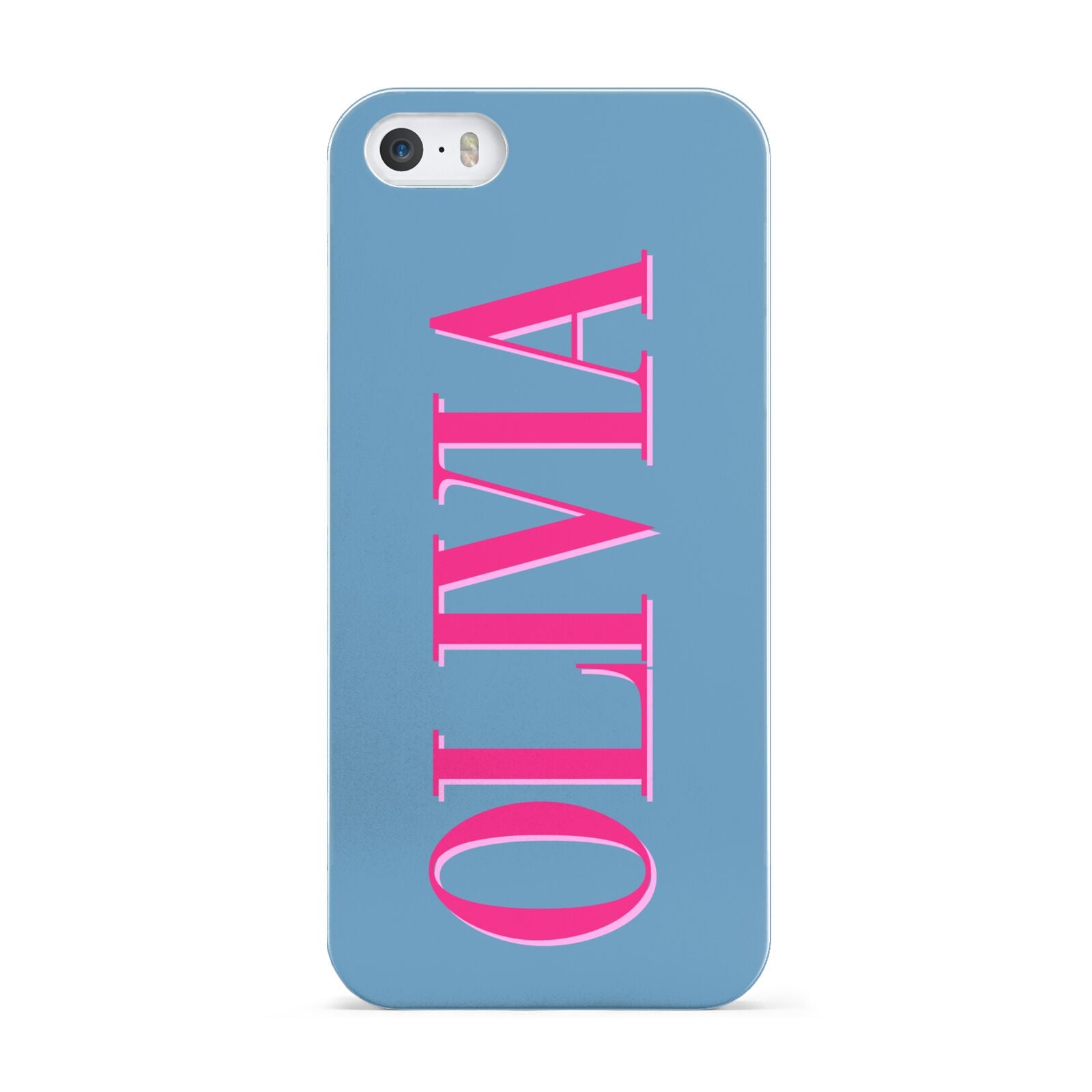 Grey Pink Personalised Name Apple iPhone 5 Case