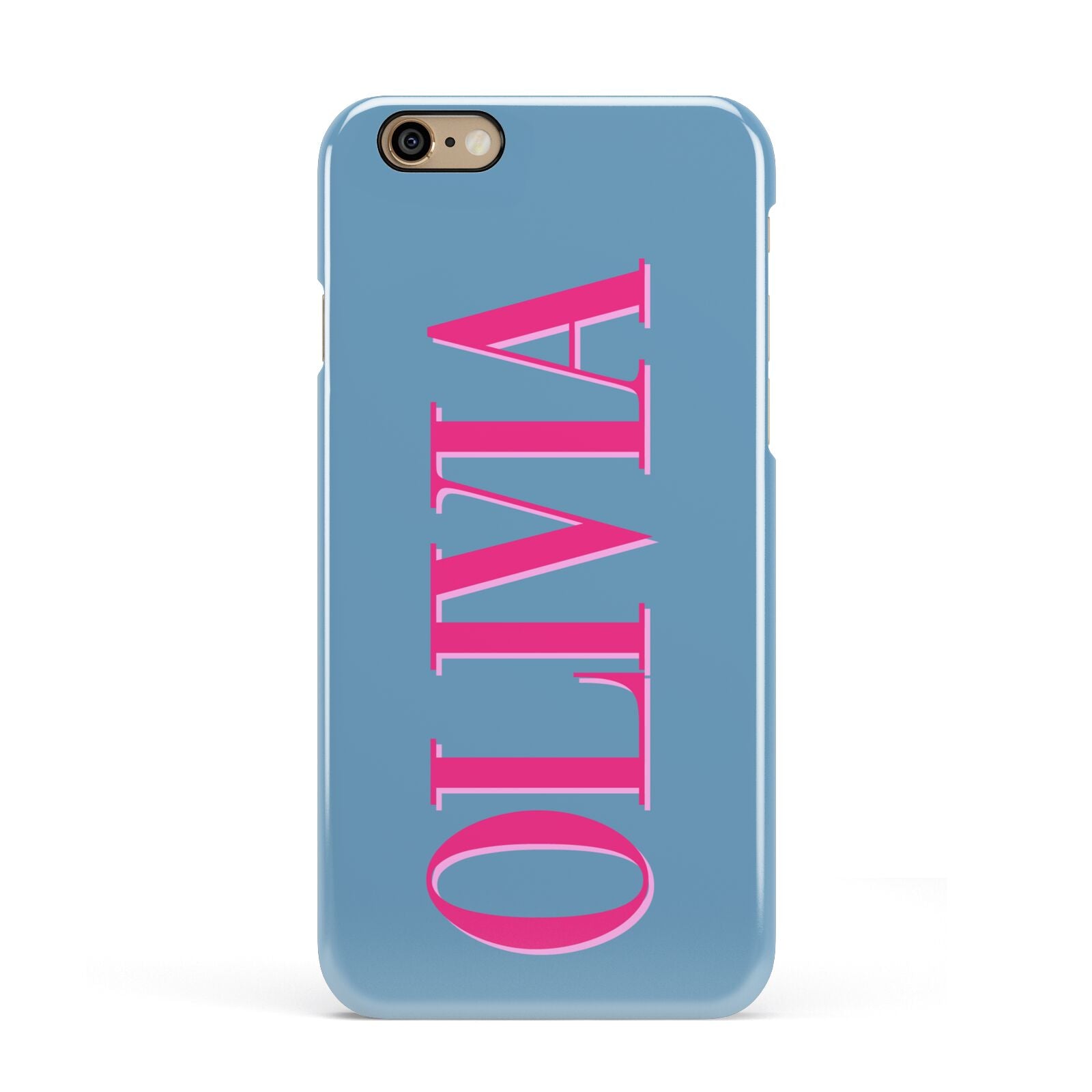 Grey Pink Personalised Name Apple iPhone 6 3D Snap Case