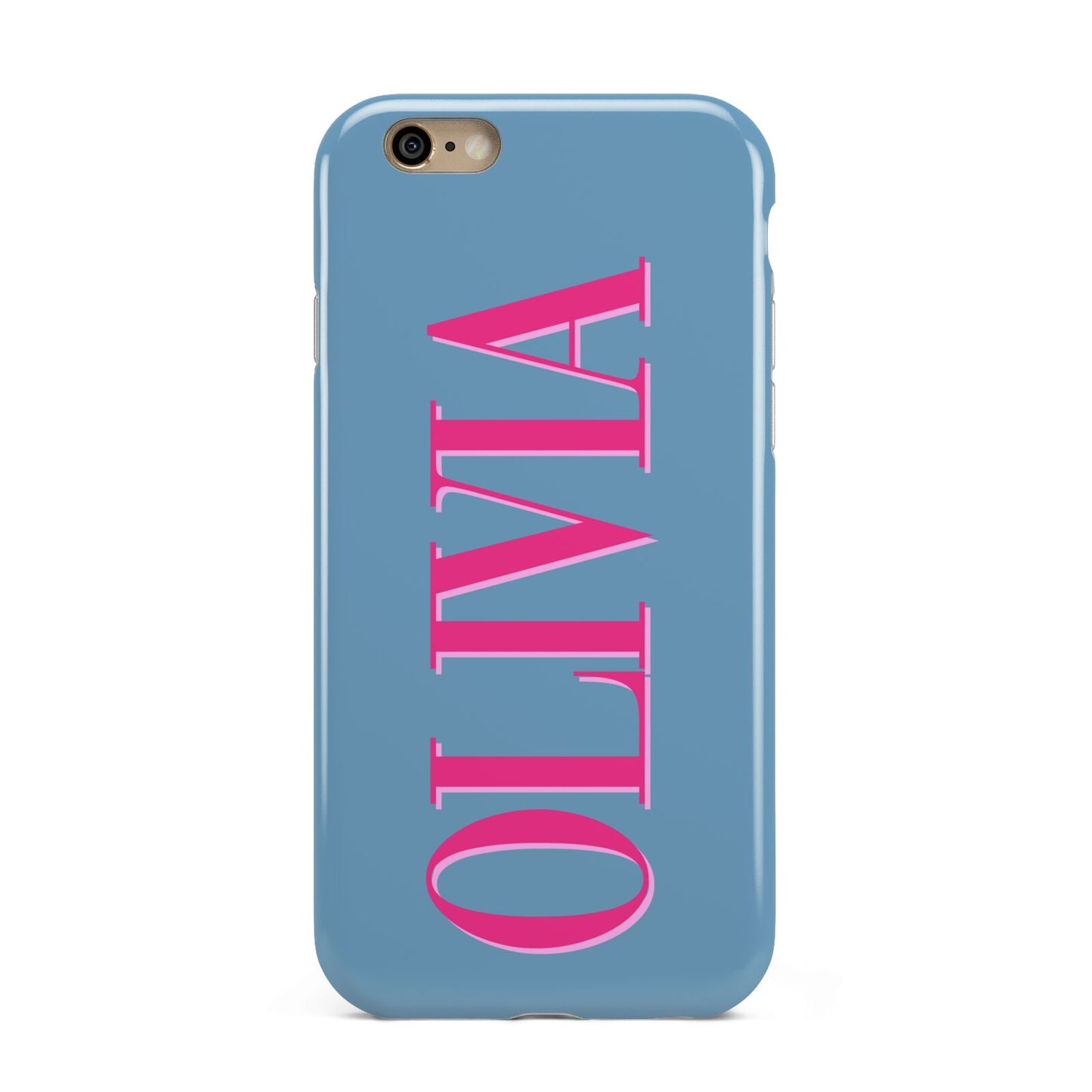 Grey Pink Personalised Name Apple iPhone 6 3D Tough Case