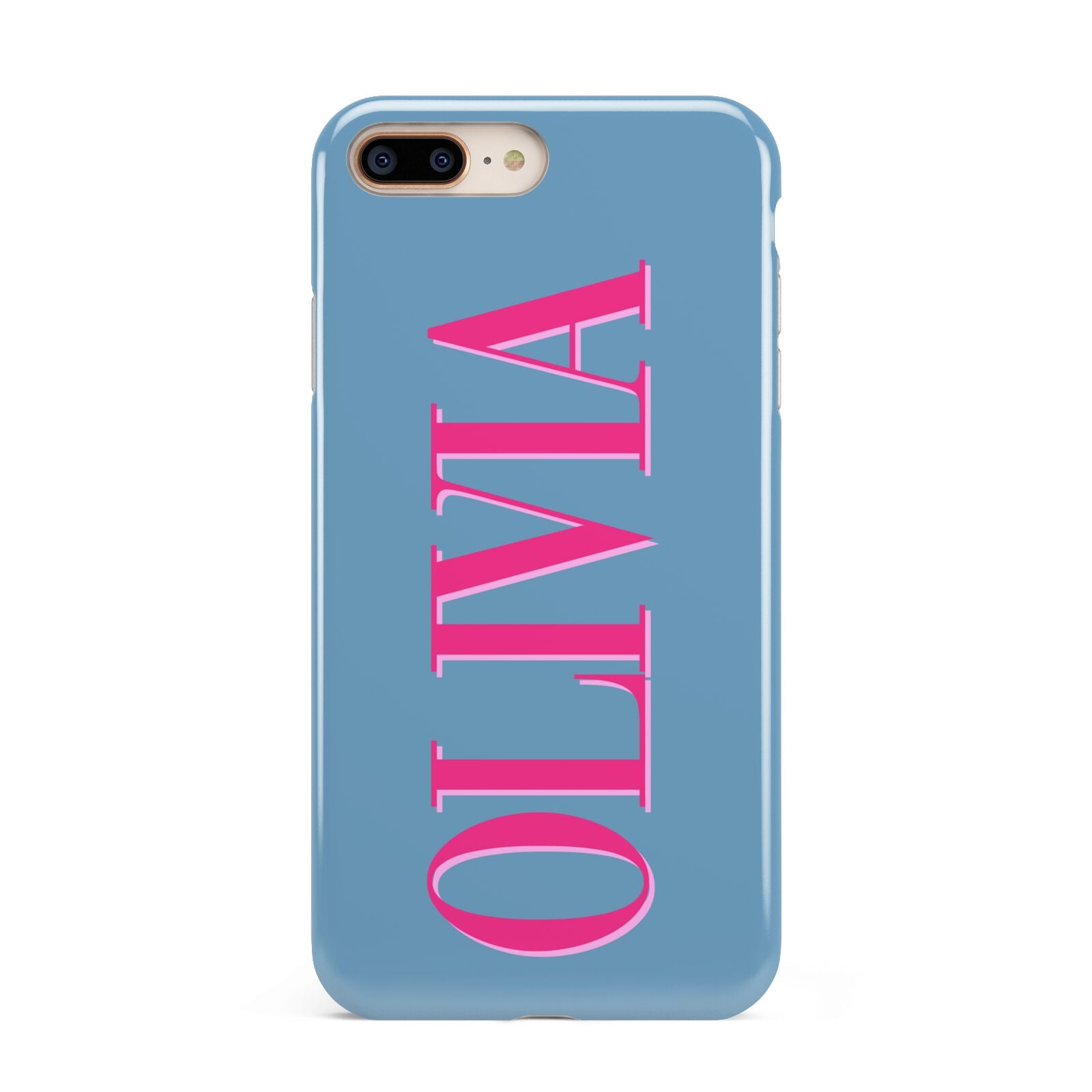 Grey Pink Personalised Name Apple iPhone 7 8 Plus 3D Tough Case