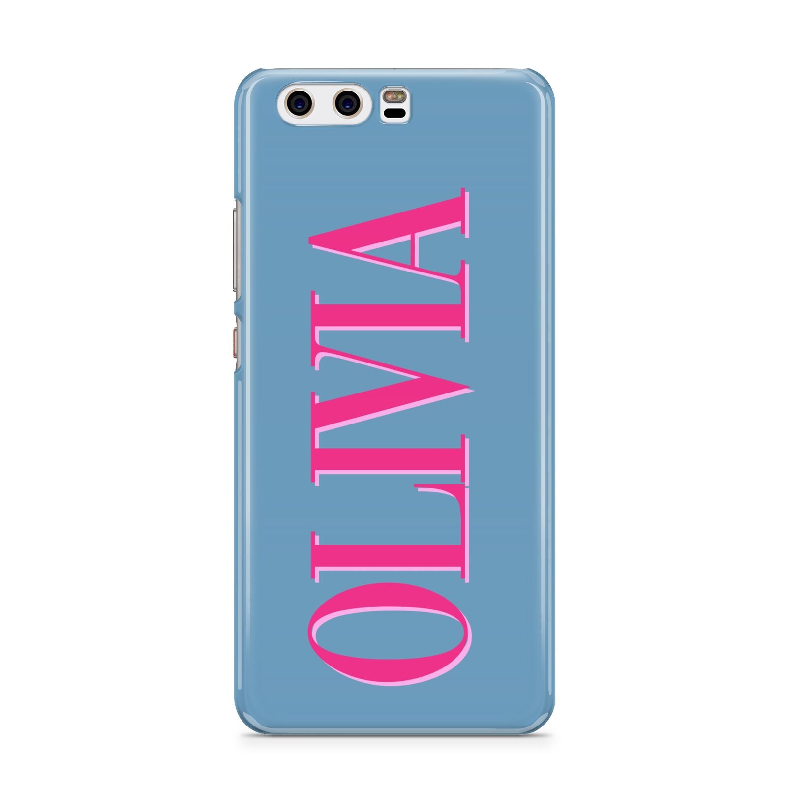 Grey Pink Personalised Name Huawei P10 Phone Case