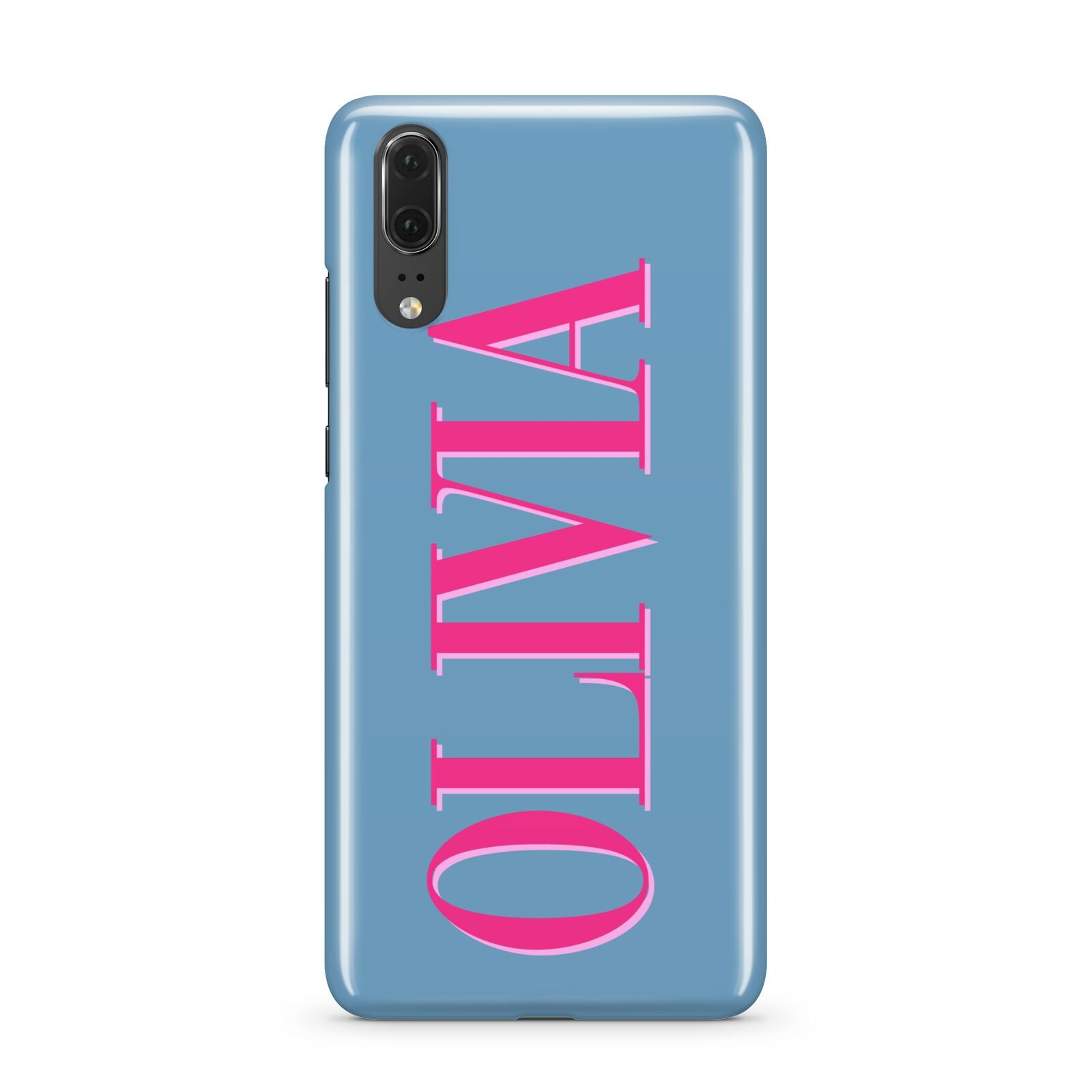 Grey Pink Personalised Name Huawei P20 Phone Case