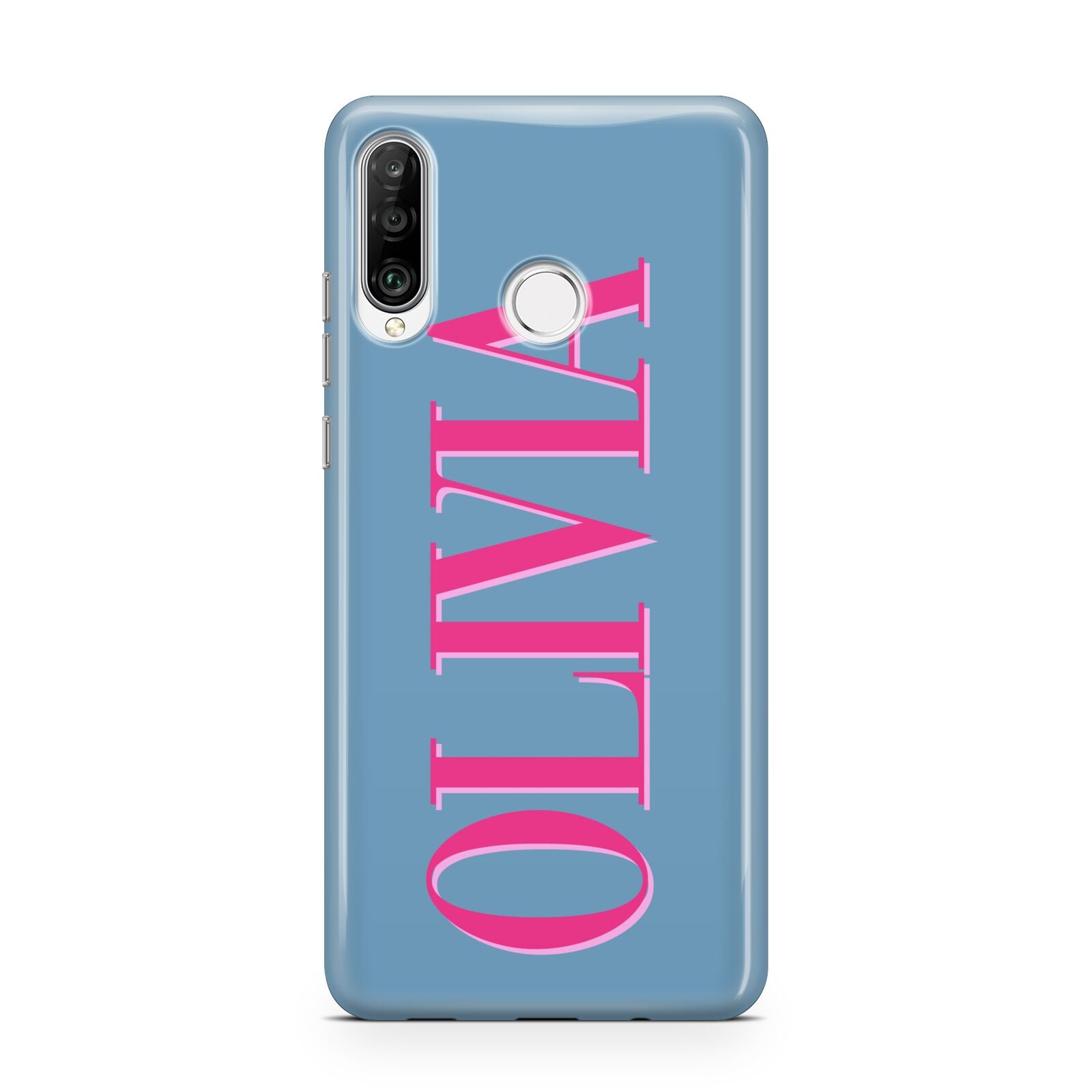 Grey Pink Personalised Name Huawei P30 Lite Phone Case