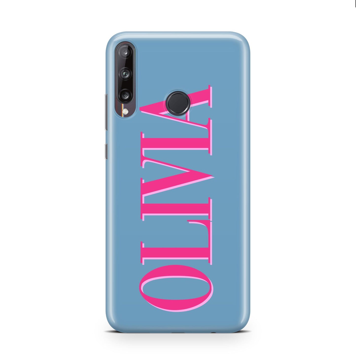 Grey Pink Personalised Name Huawei P40 Lite E Phone Case